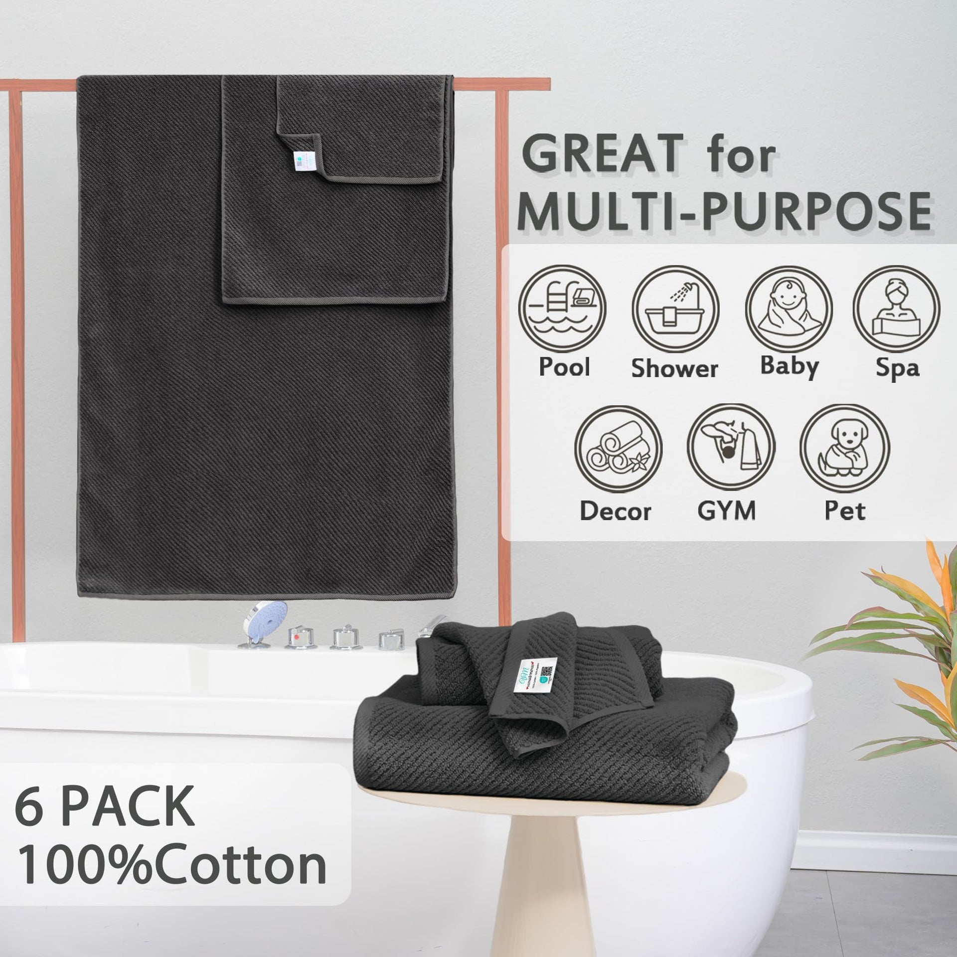 6PC Towel Set (6 Count)