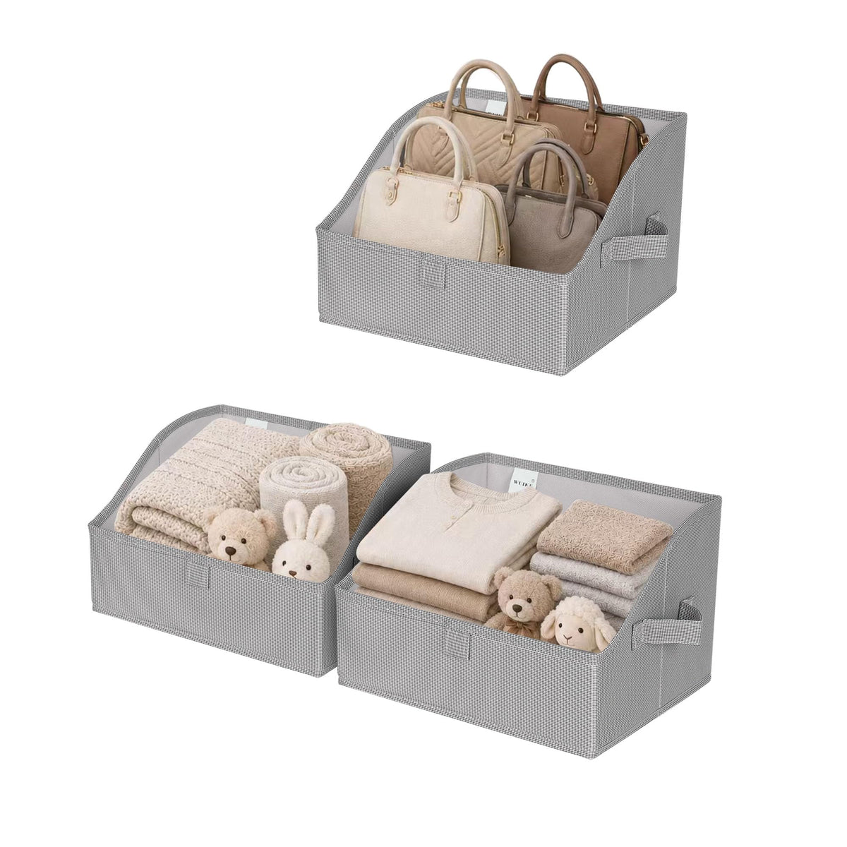Closet Storage Bins with Handles (3 Count)