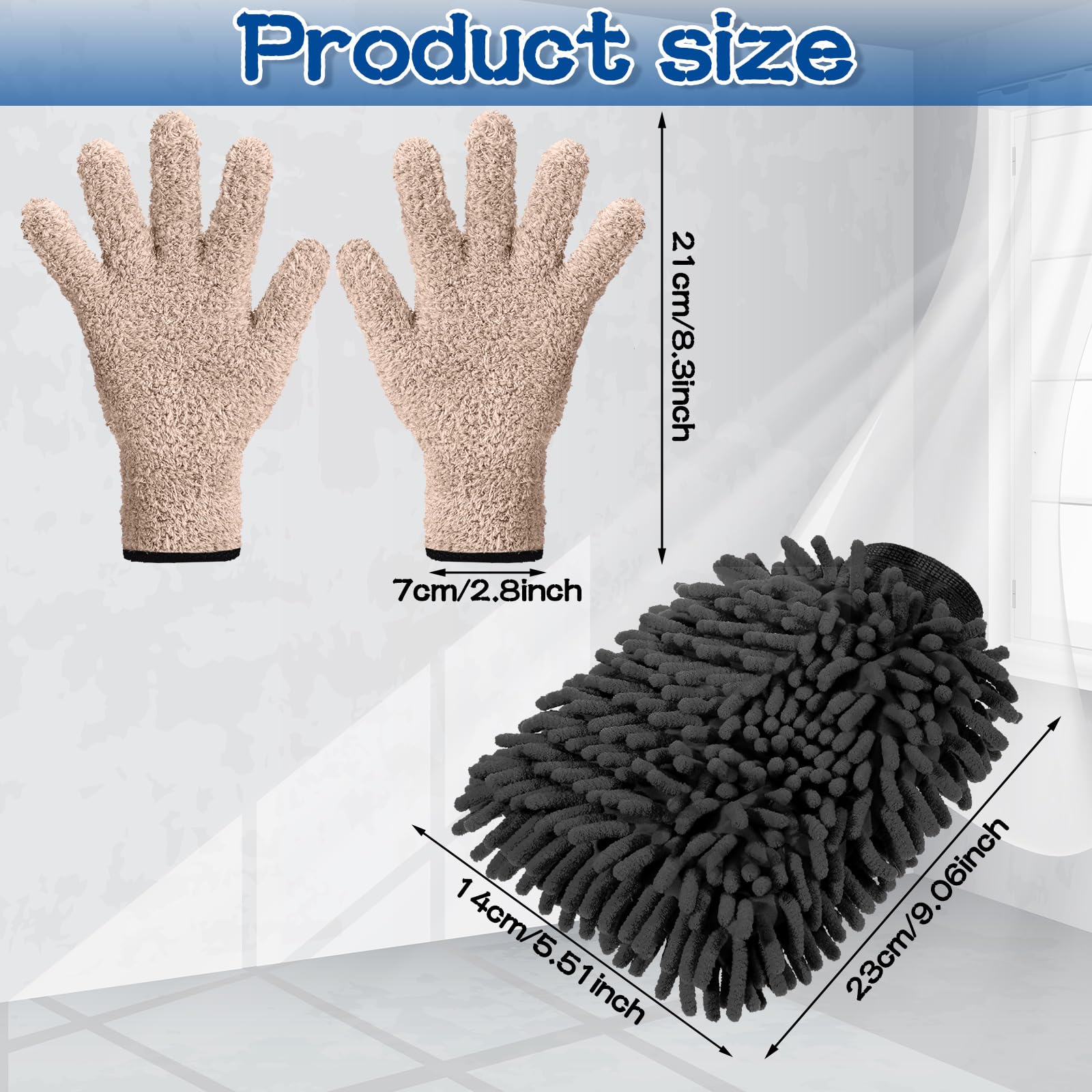 6 Pcs Micro Dusting Mitt Plant Cleaning