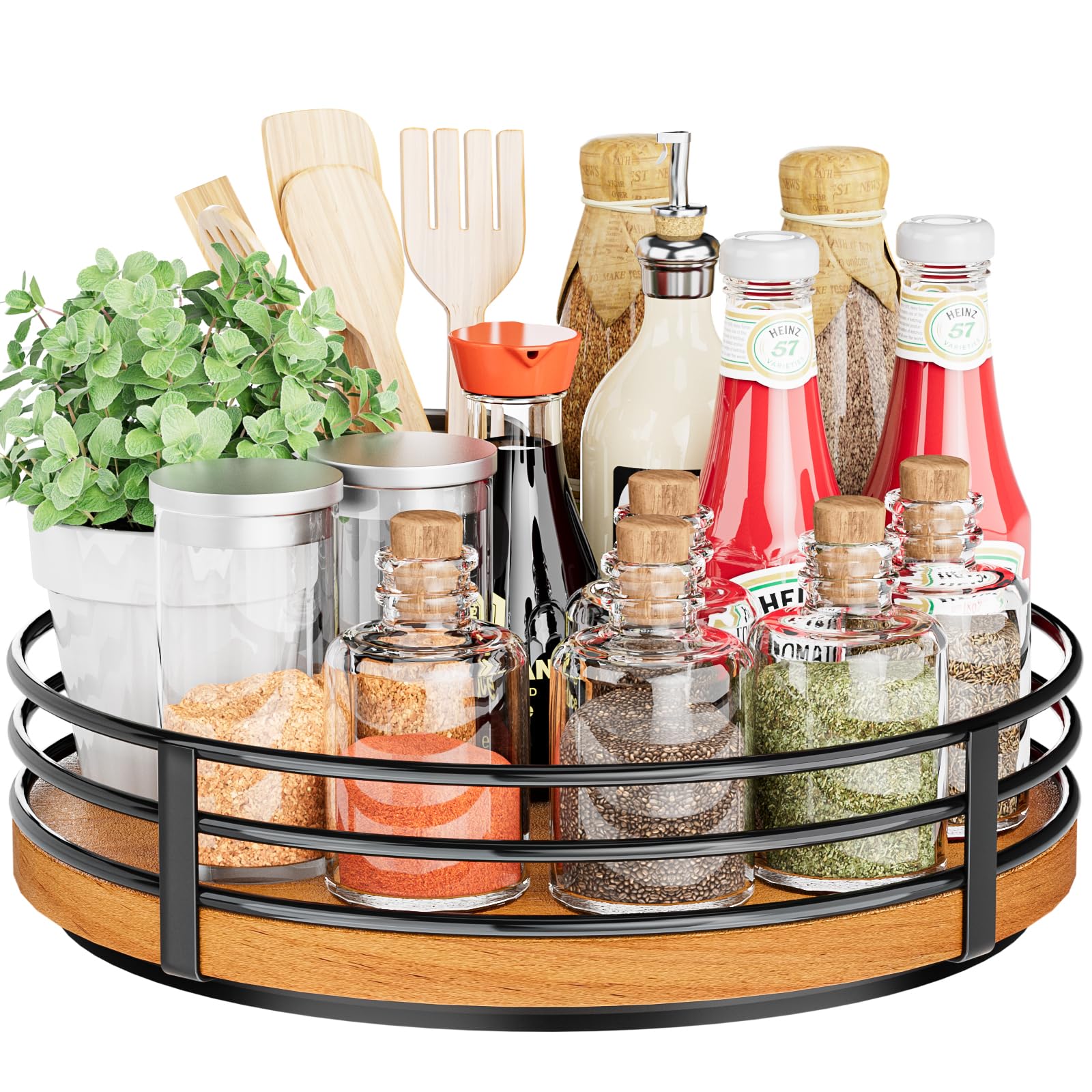 Wood Lazy Susan Turntable Organizer