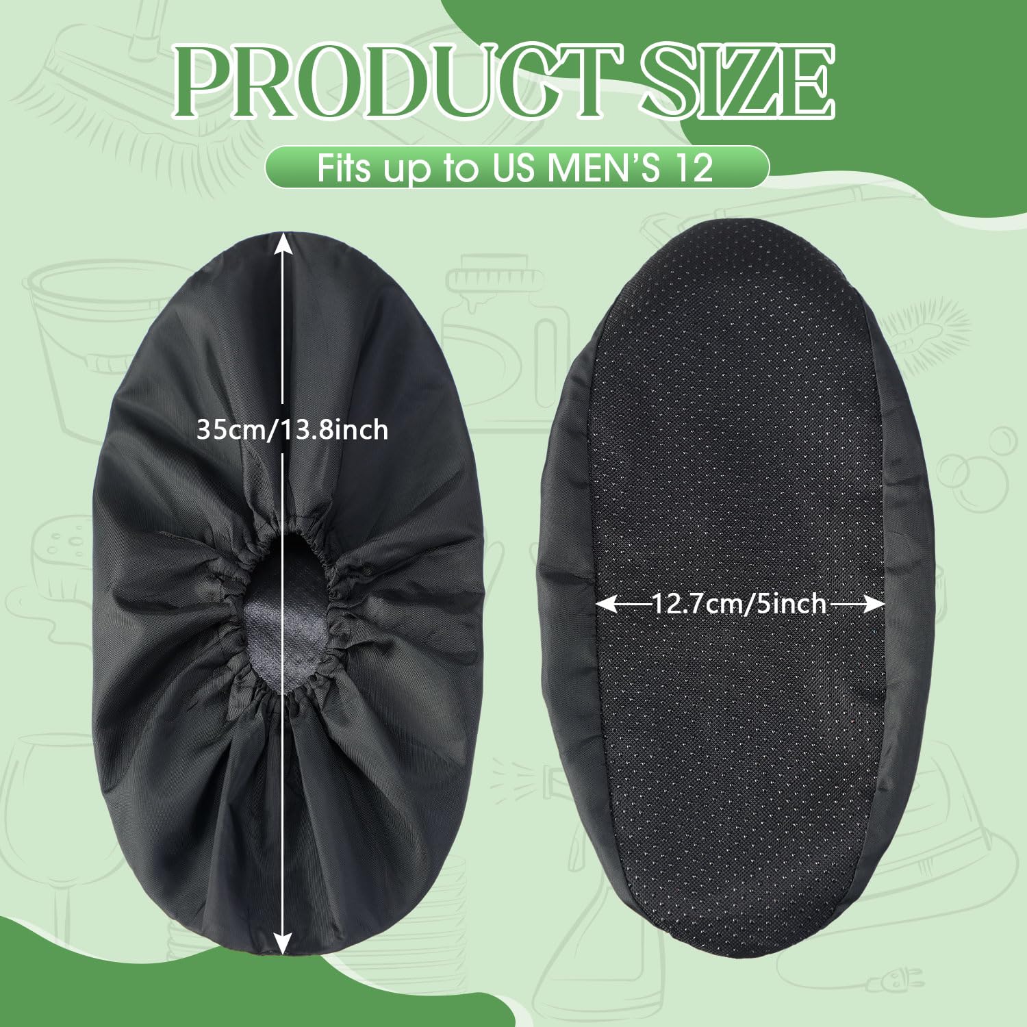 8 Pairs Non Slip Reusable Shoe Covers Waterproof Boot Covers for Household Carpet Floor Protection Machine Washable (8 Count)