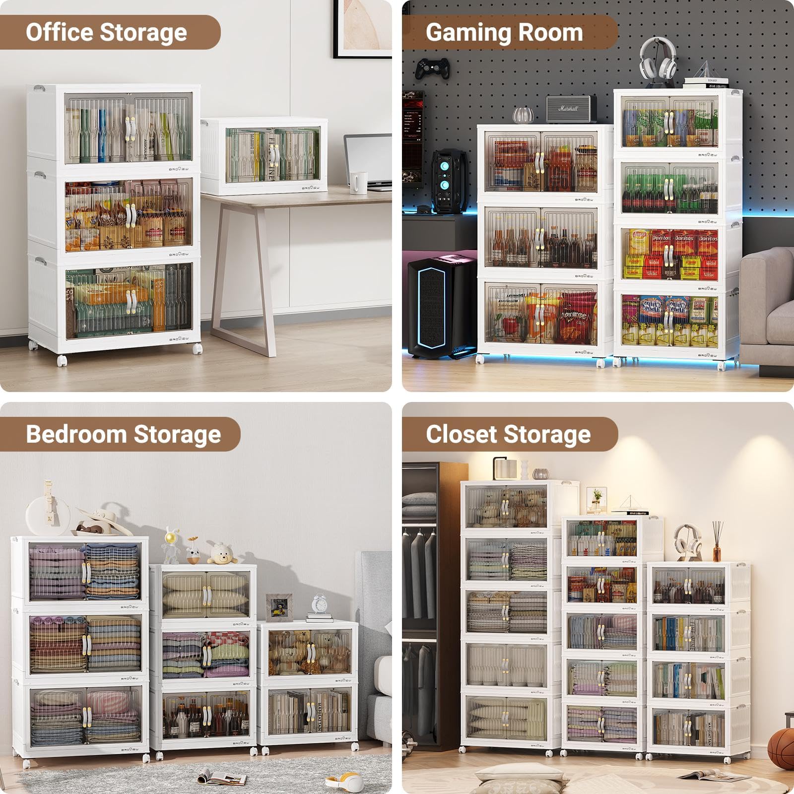 400Qt Stackable Storage Bins with Lid (5 Count)