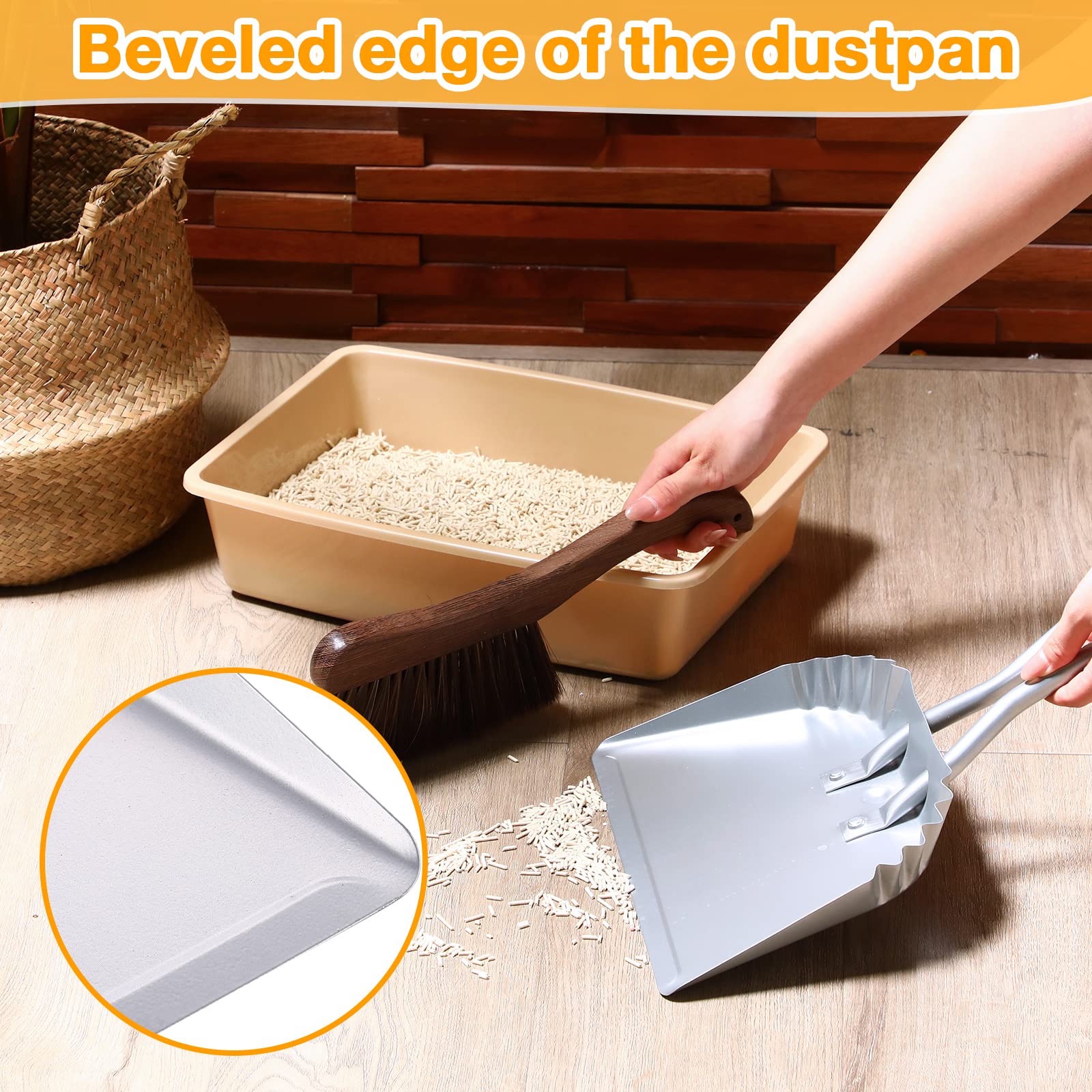 4 Pack 12 inch Heavy Duty Metal Dustpan Large Wide Dust Pans for Household Handheld Wide Scooper and Debris Cleaning Tool Ideal for Home and Commercial Use (4 Count)