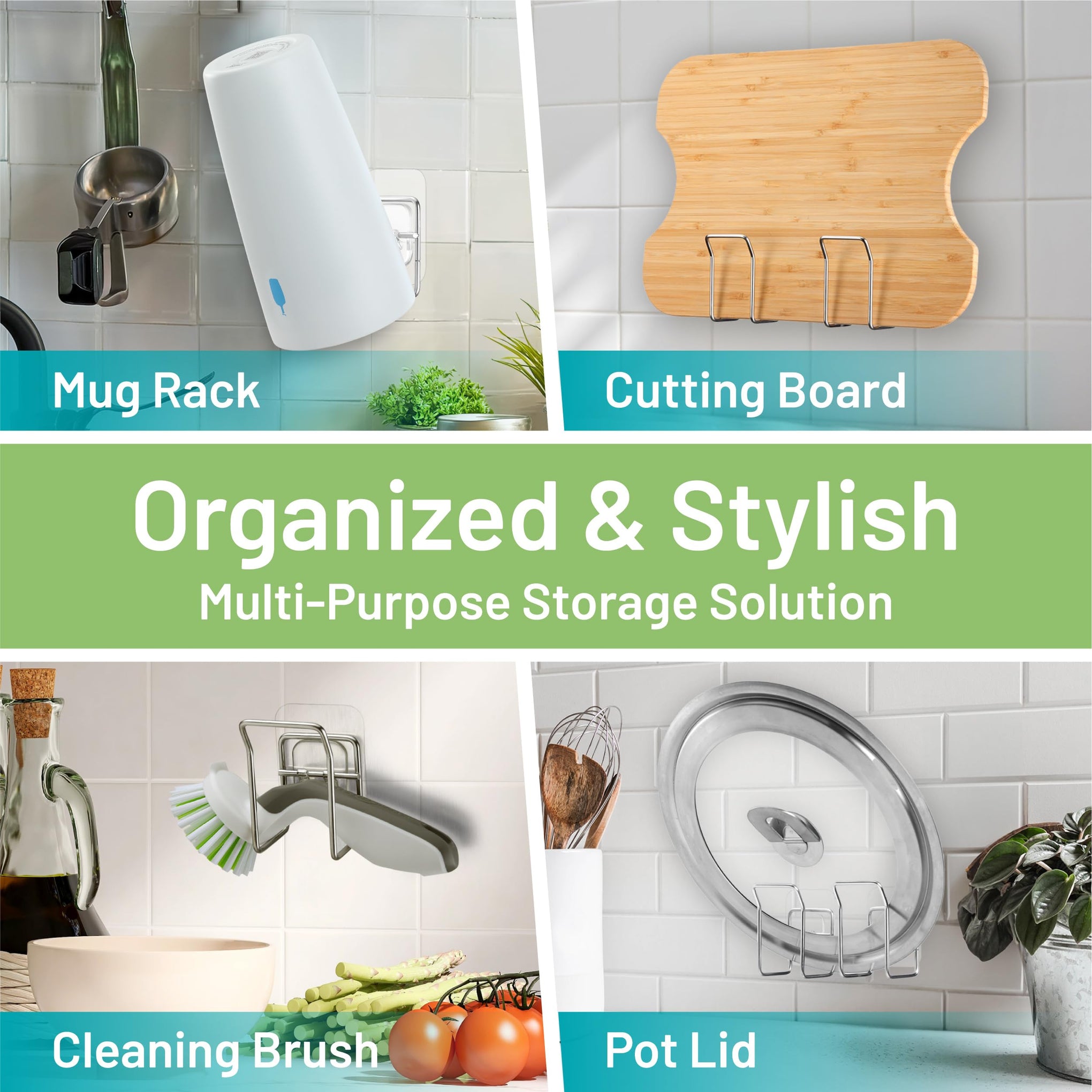 Hook LAB Reusable Sponge Holder for Kitchen Sink & Bathroom Organizer