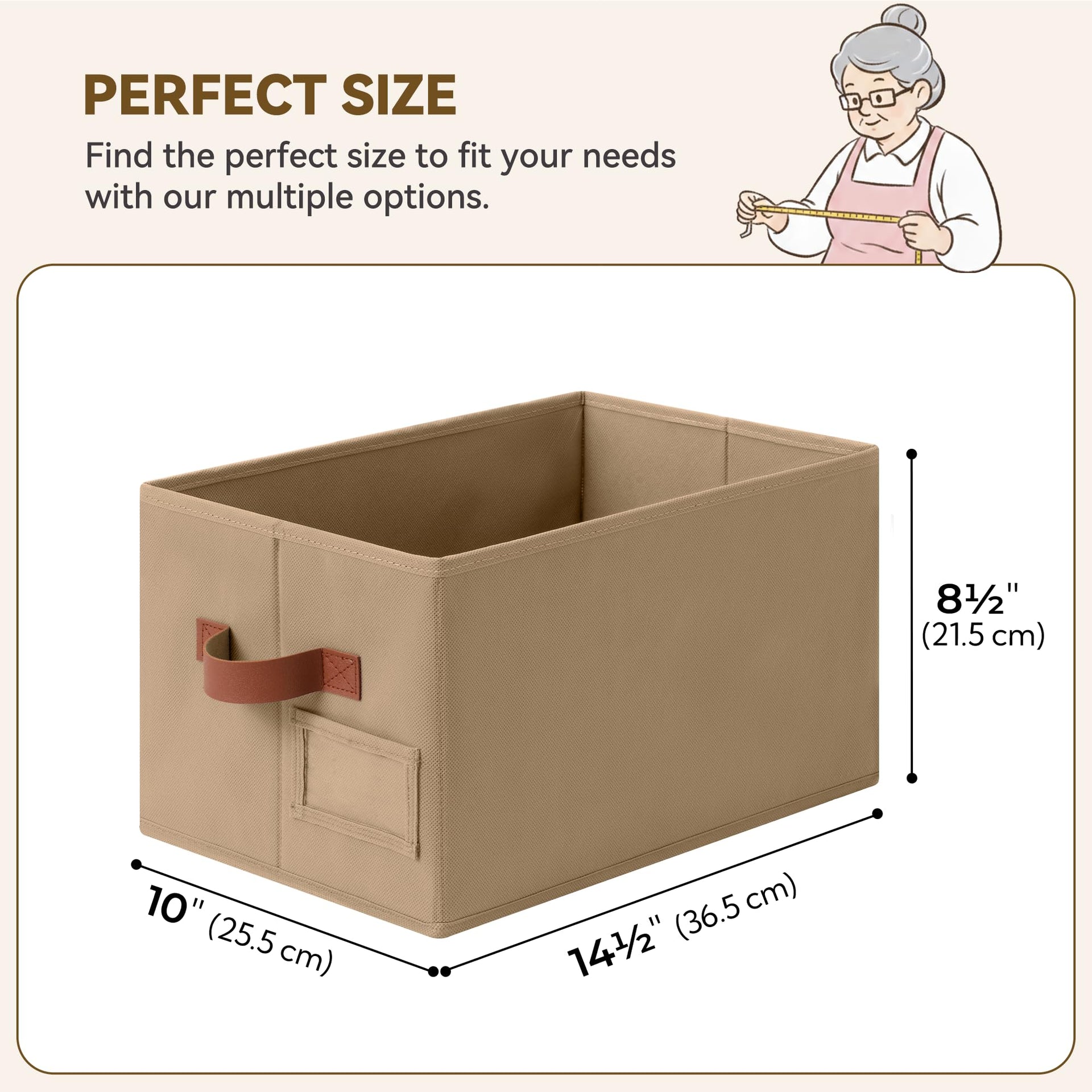 Closet Storage Bins with Label (3 Count)