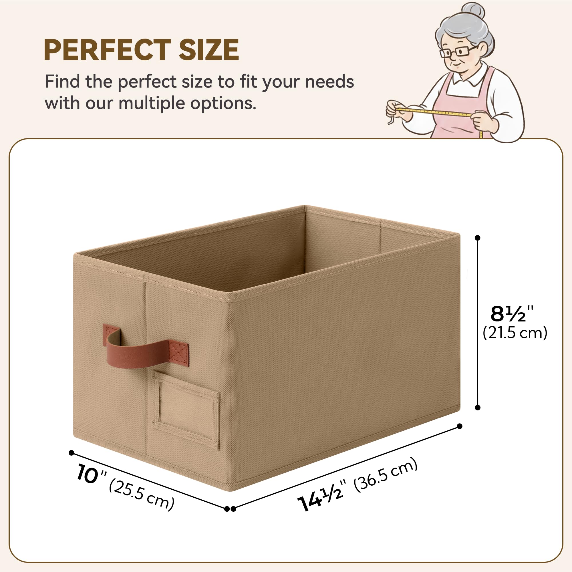 Closet Storage Bins with Label (3 Count)