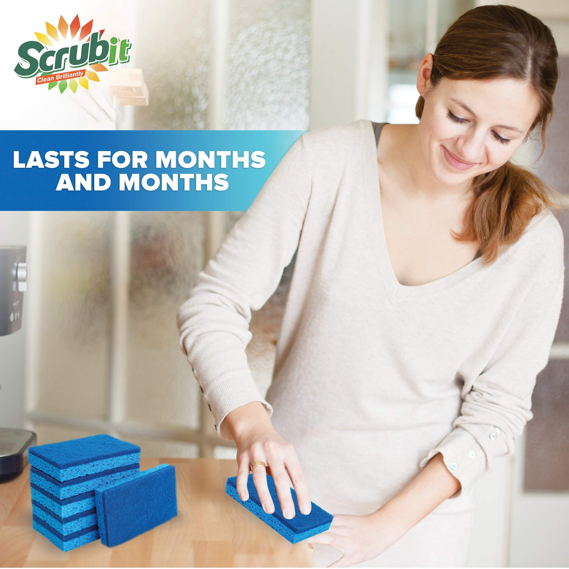 Non Scratch Cleaning Scrub Sponges (6 Count)