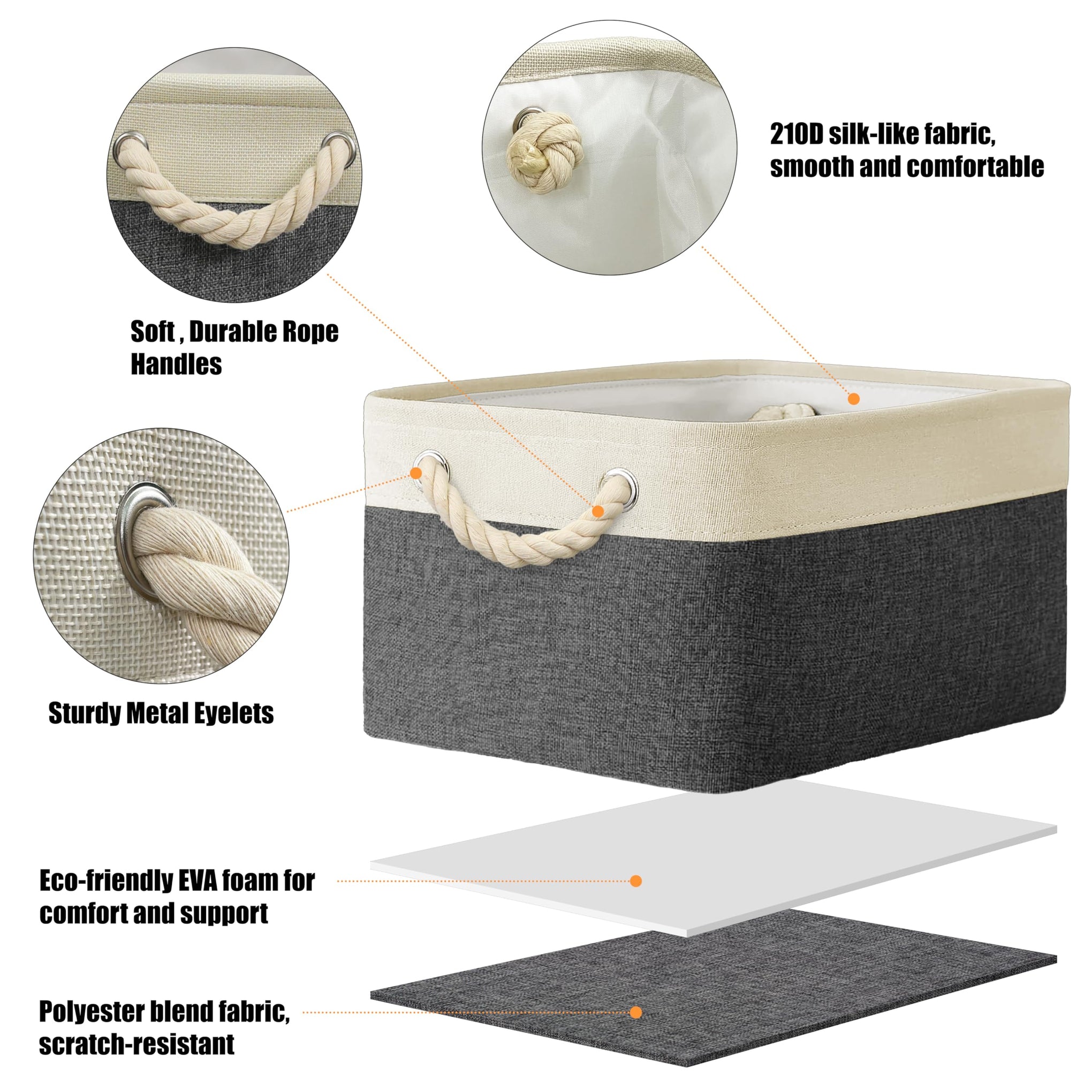 15.7" x 12" Wide & Low Fabric Storage Bin (3 Count)