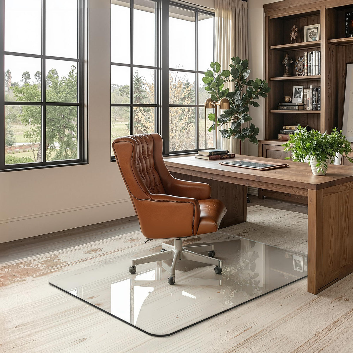 30"x48" Tempered Glass Chair Mat for Carpet & Hardwood Floors