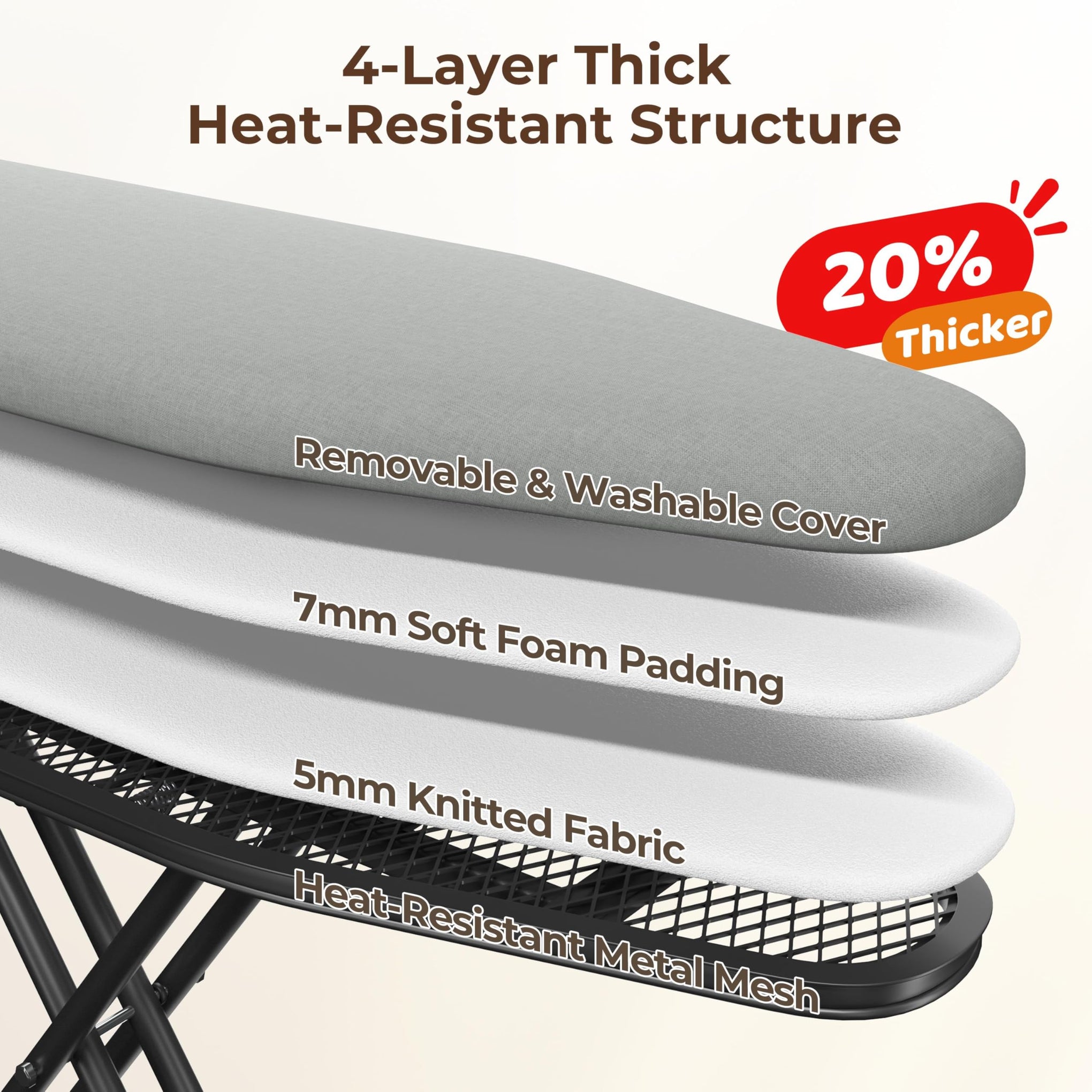 Ironing Board 43"x14" with Heavy Duty Iron Rest