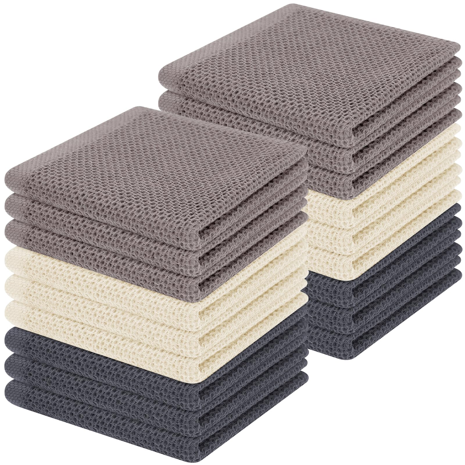 100% Cotton Waffle Weave Kitchen Dish Cloths 18 (8 Count)
