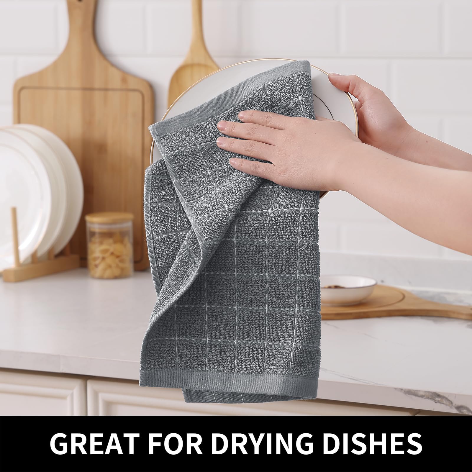 100% Cotton Terry Kitchen Dish Cloths (8 Count)