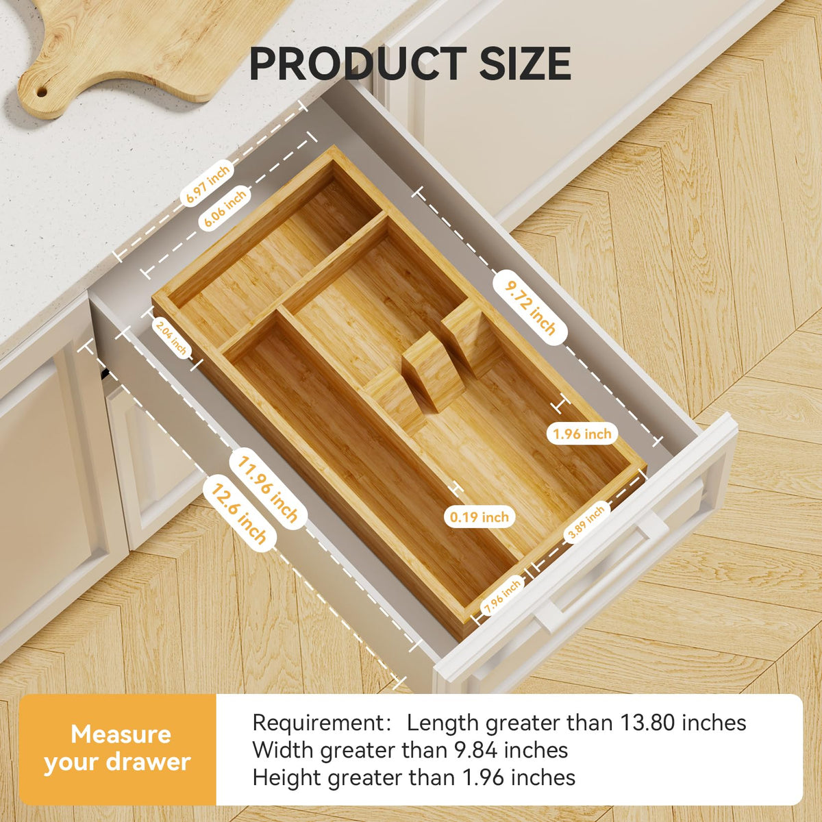 Bamboo Silverware Organizer