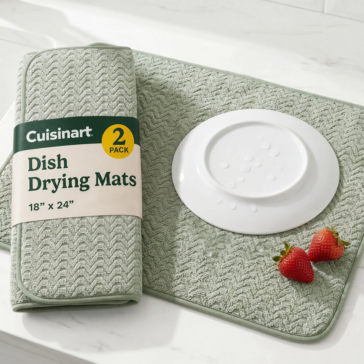 Cuisinart Dish Drying Mat for Kitchen Counter (2 Count)