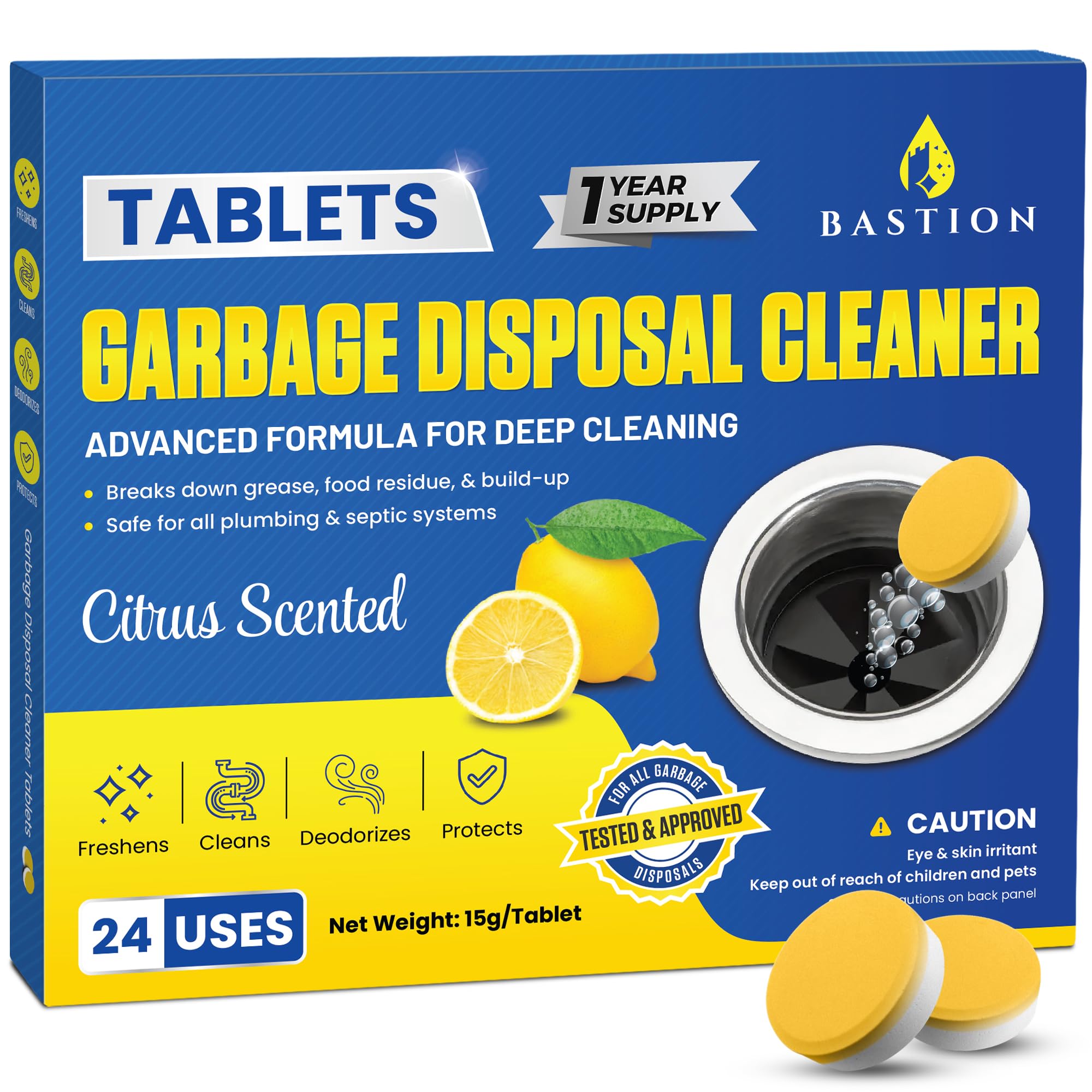 Garbage Disposal Cleaner Deodorizer Tablets (24 Count)