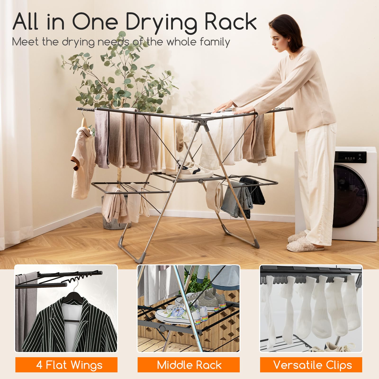 Foldable Clothes Drying Rack