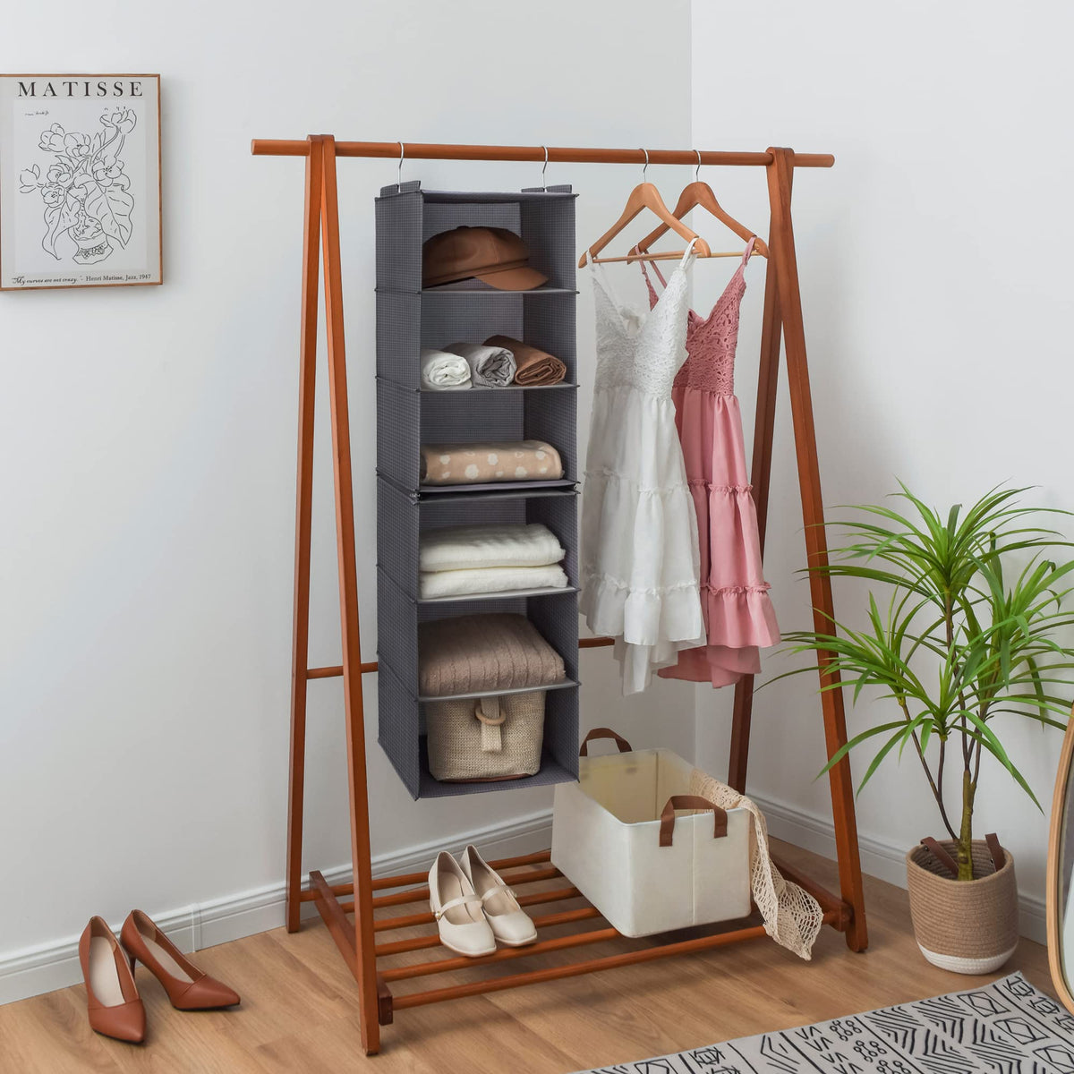 6 Shelf Hanging Organizer for Closet