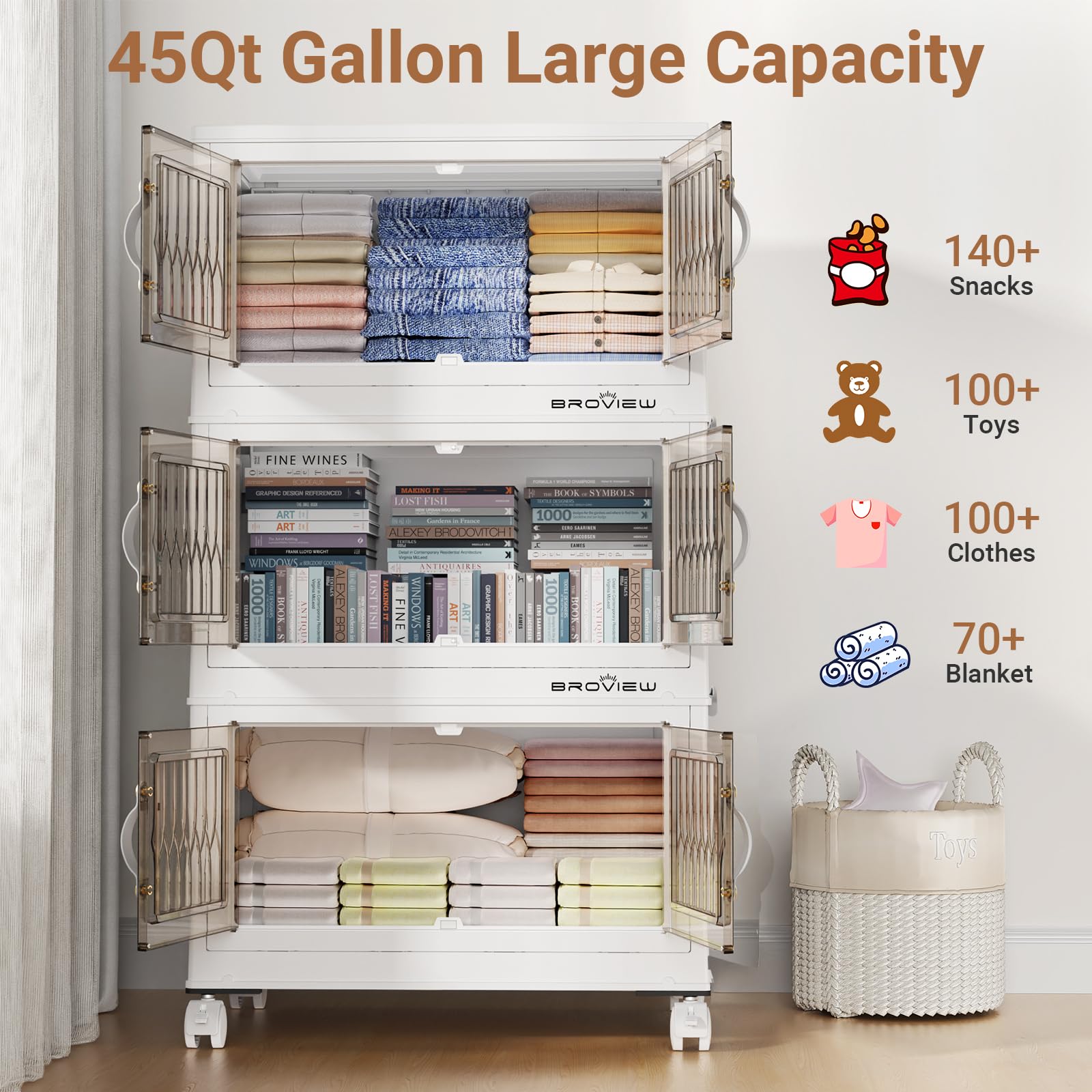 135Qt Stackable Storage Bins with Lid (3 Count)