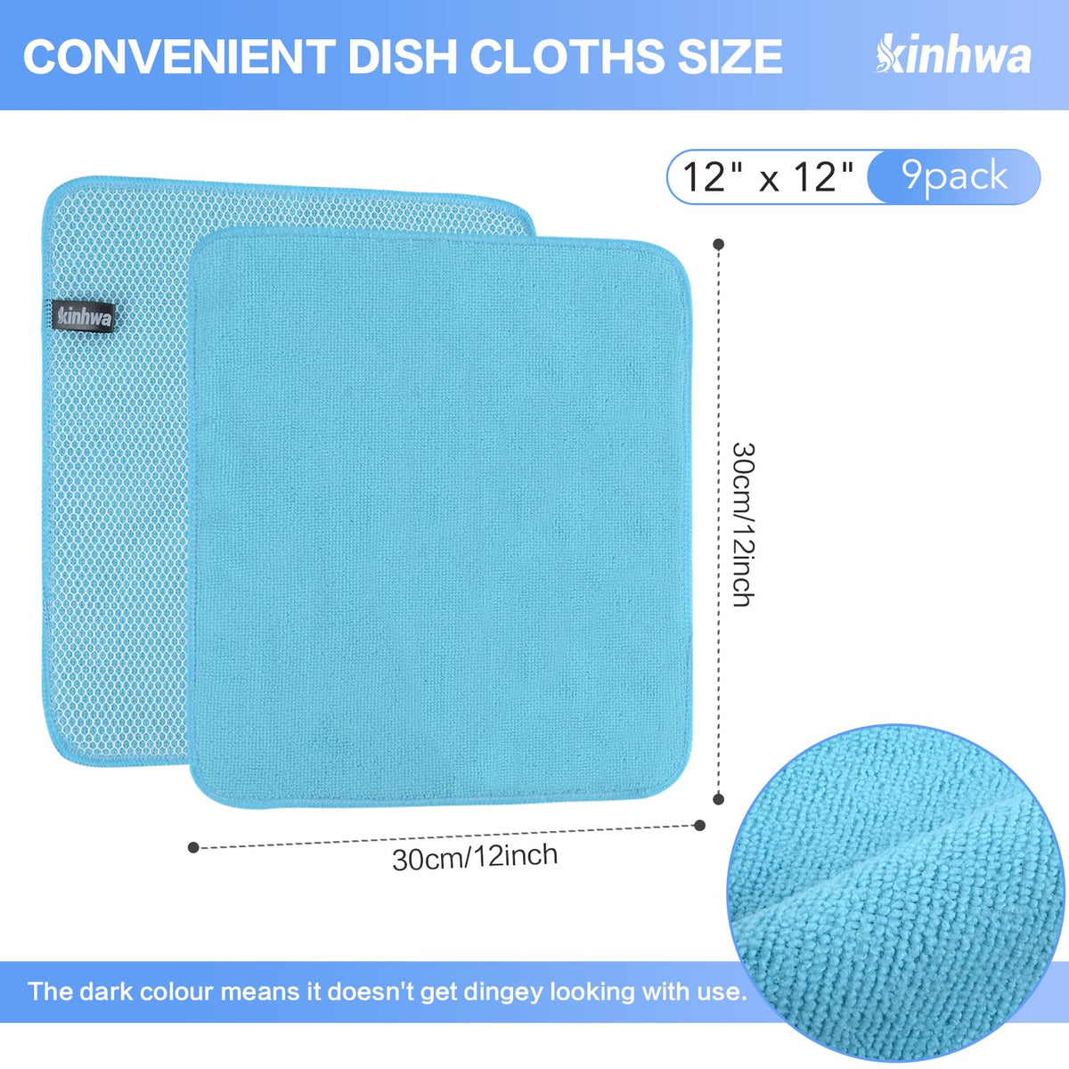 Dish Cloths for Washing Dishes with Scrub Side (9 Count)