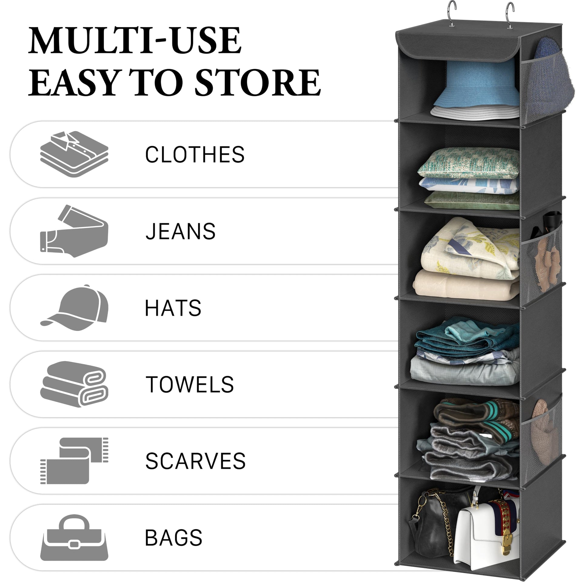6 Shelf Hanging Closet Organizer