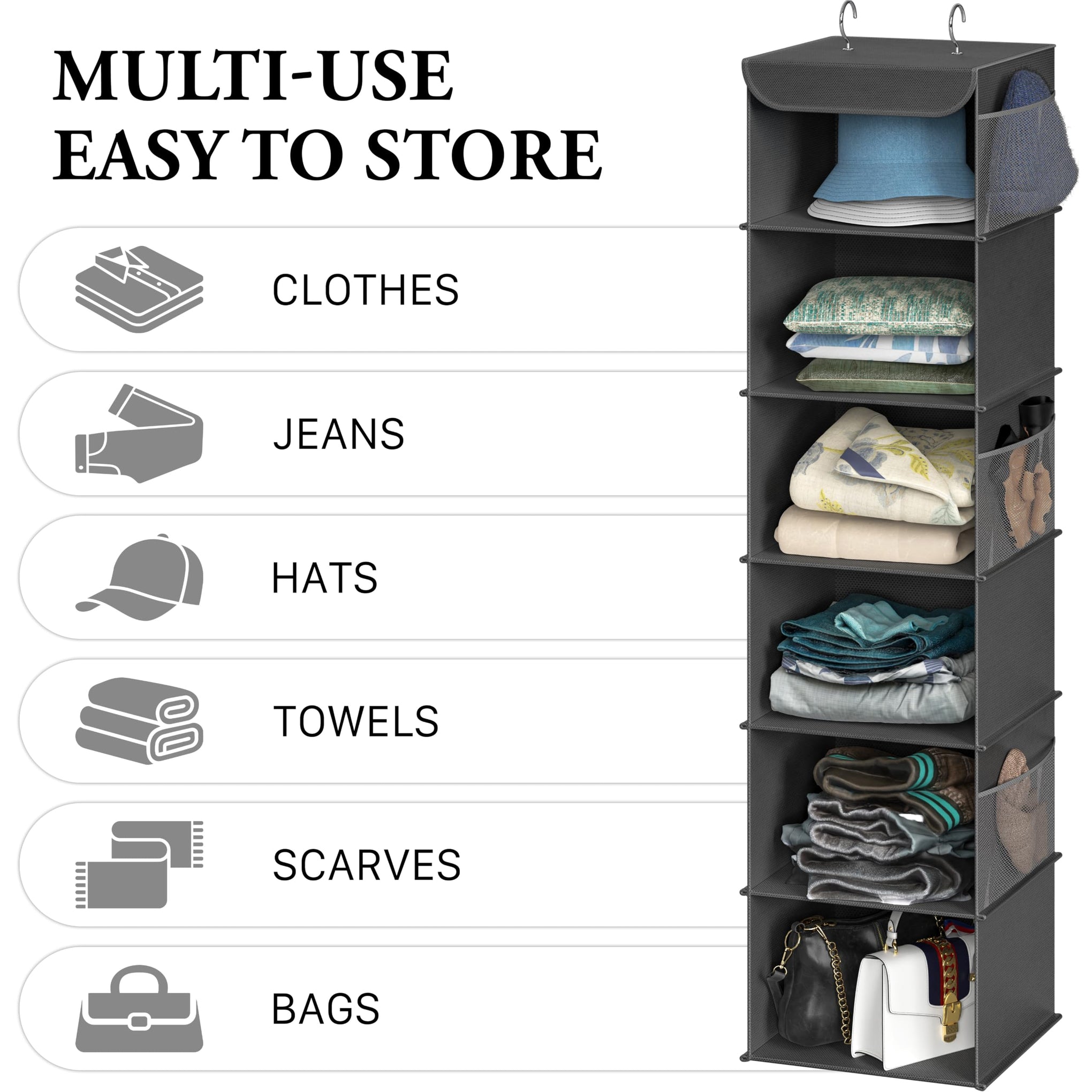 6 Shelf Hanging Closet Organizer