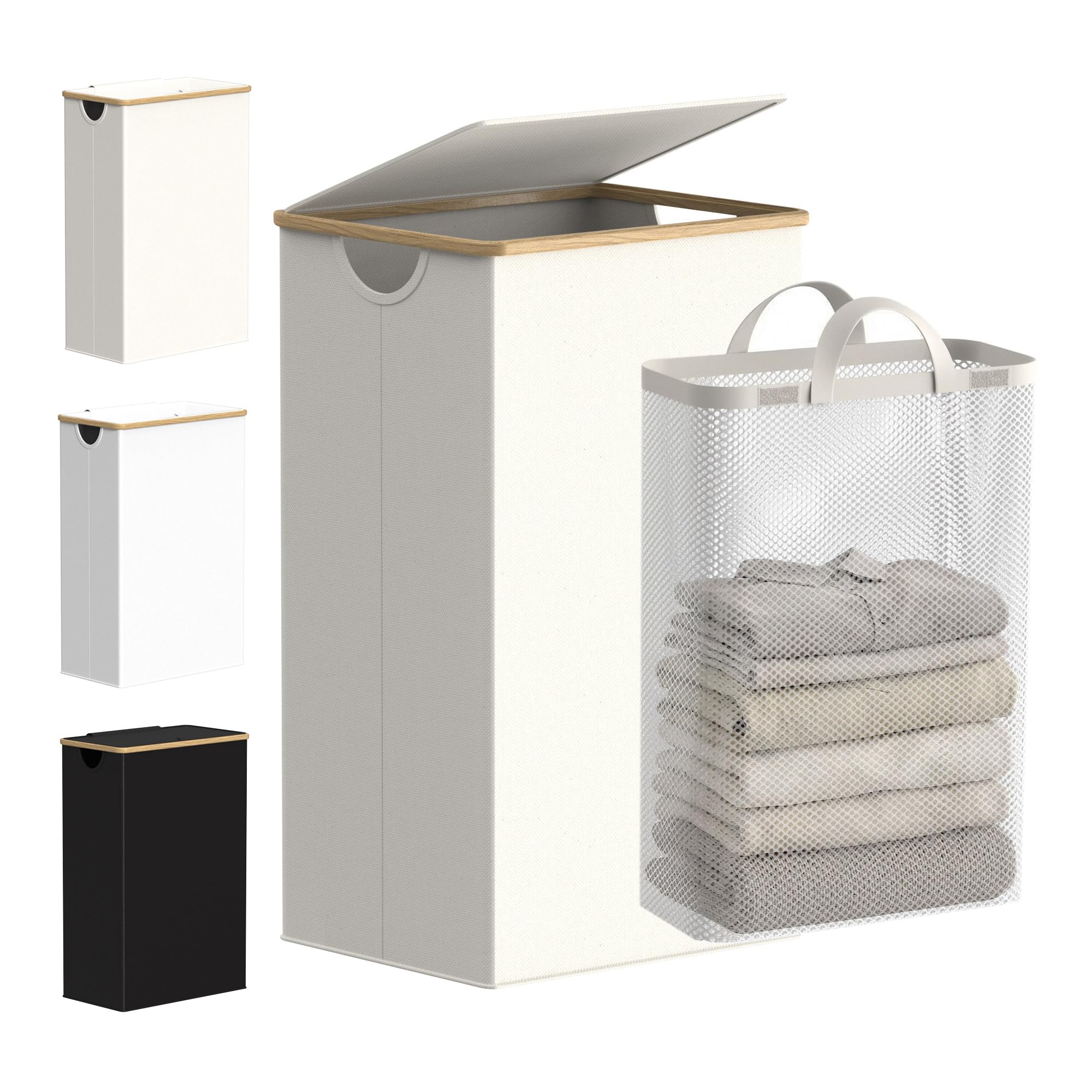 Laundry Basket with Lid and Removable Bag