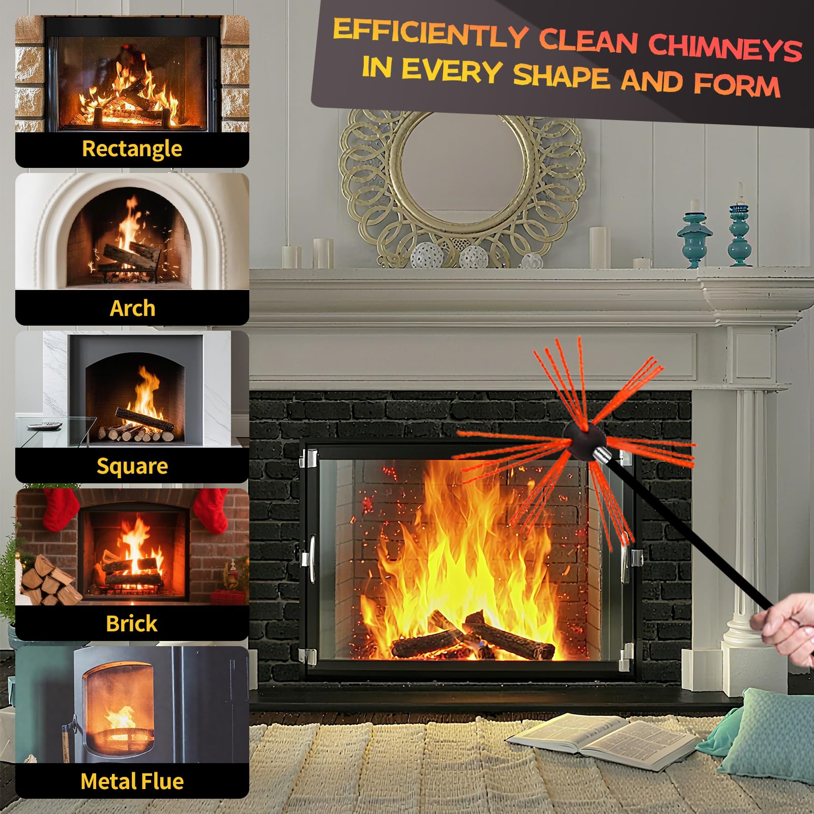 26 Feet Chimney Sweep Kit (9 Count)