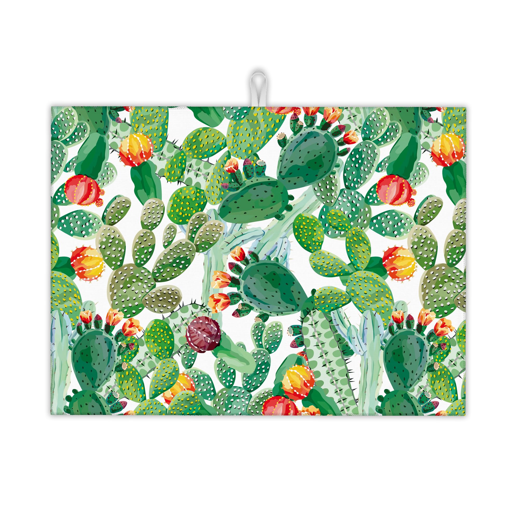 Green Cactus Dish Drying Mat