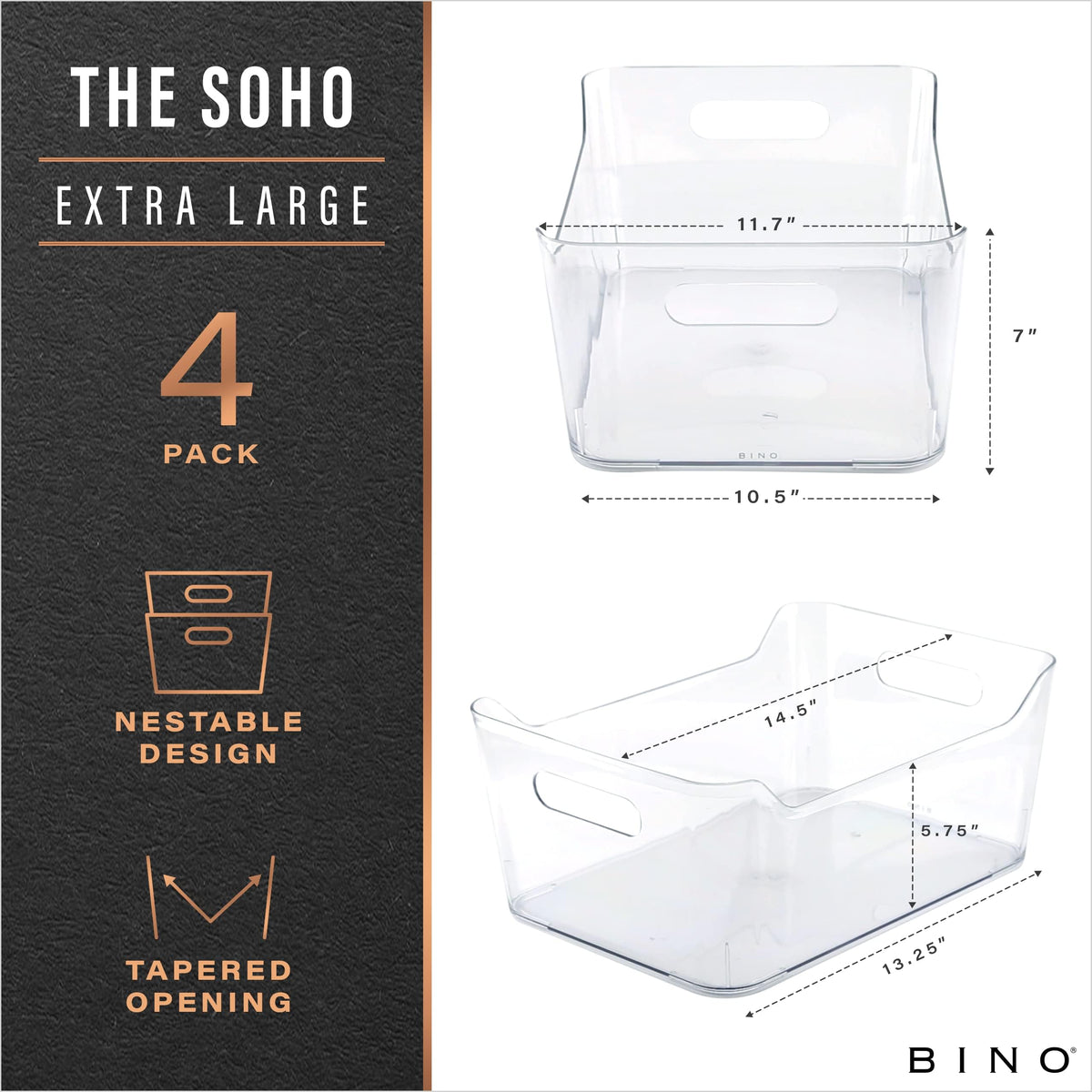 Plastic Organizer Bins (4 Count)
