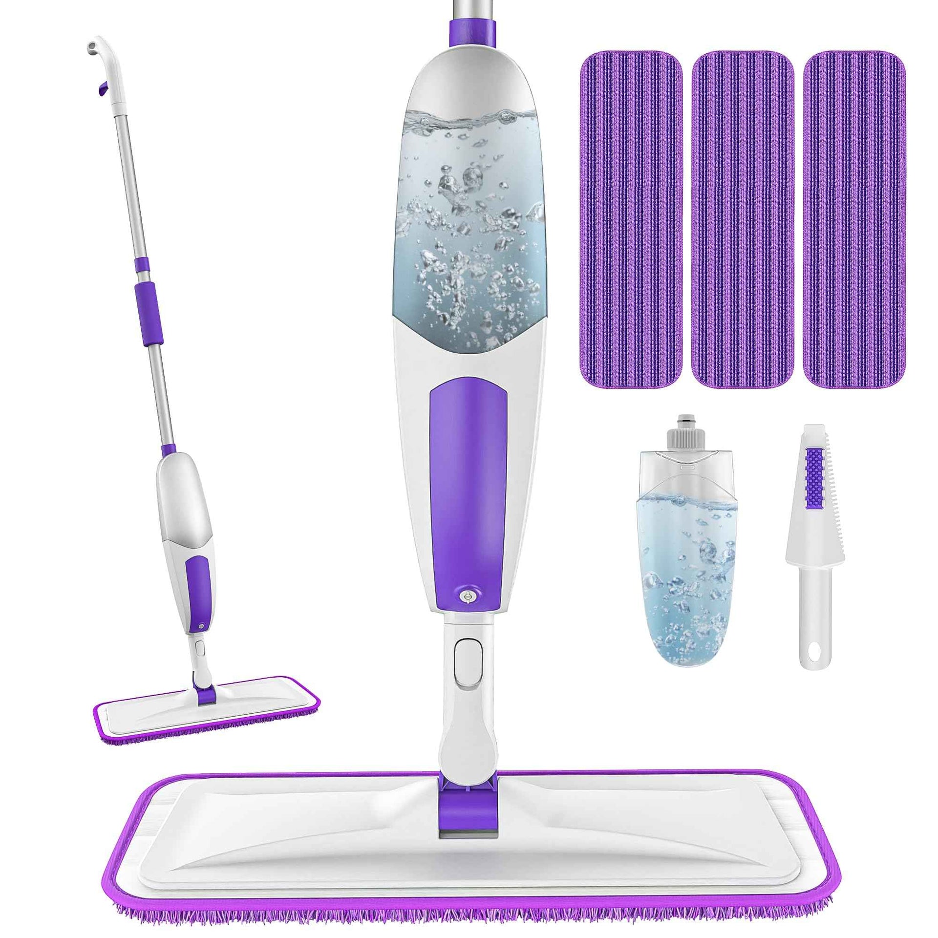 Microfiber Spray Mops for Floor Cleaning Wet Dry Use for Wood Laminate Tile (3 Count)