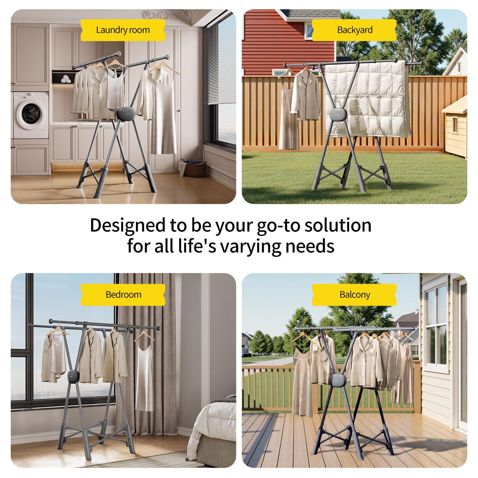Clothes Drying Rack Heavy Duty Clothing Racks Foldable Laundry Rack Two Drying Modes Garment Racks for Drying Clothes