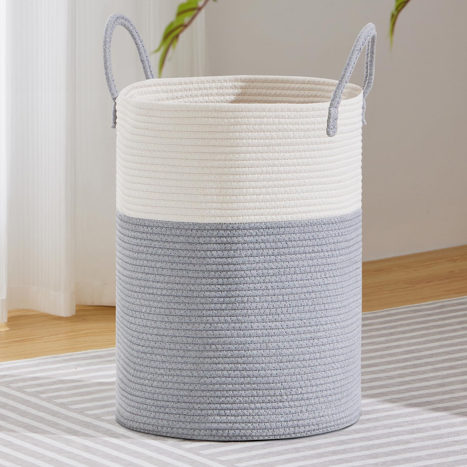 100L Extra Large Woven Laundry Basket Hamper
