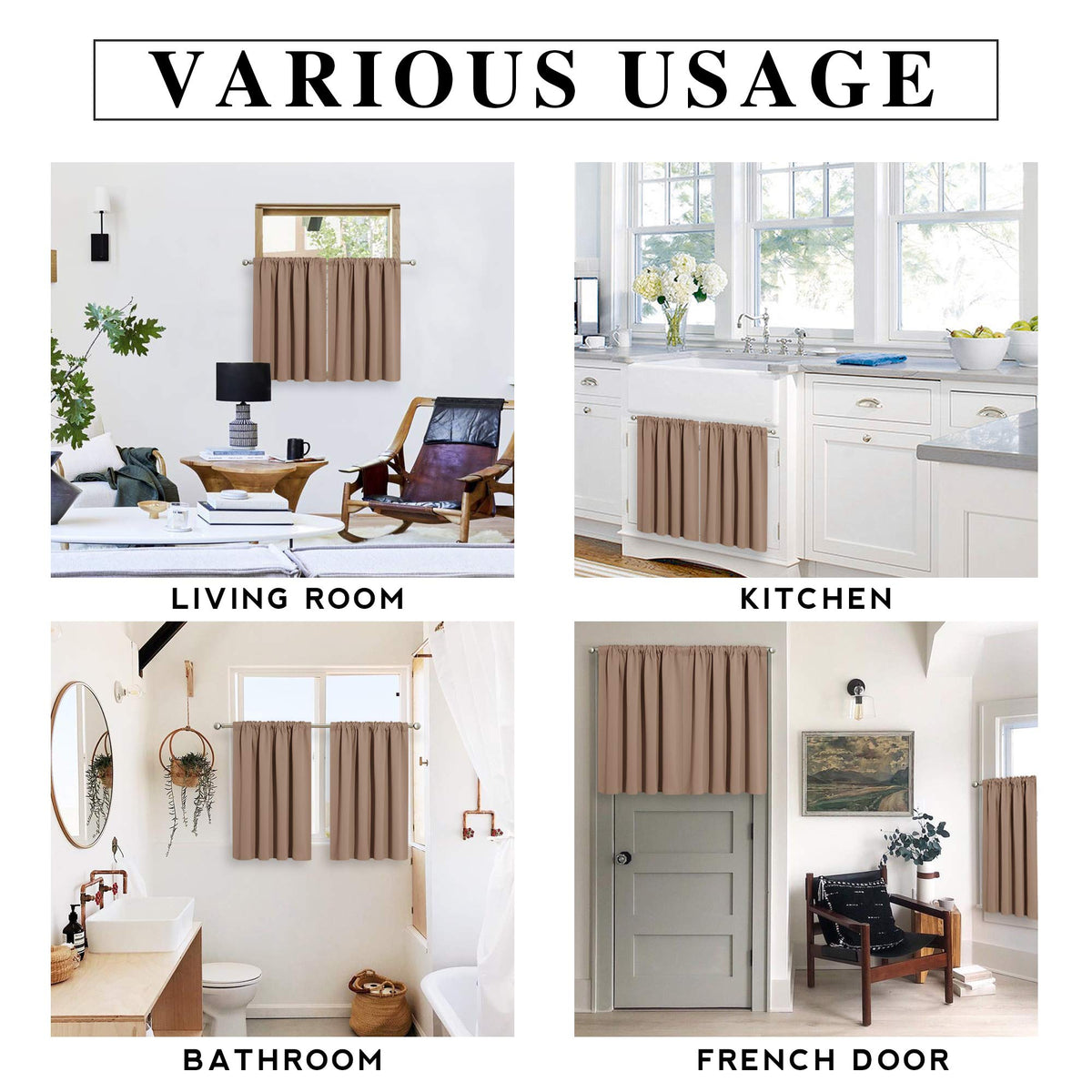 Short Blackout Curtains for Bedroom (2 Count)