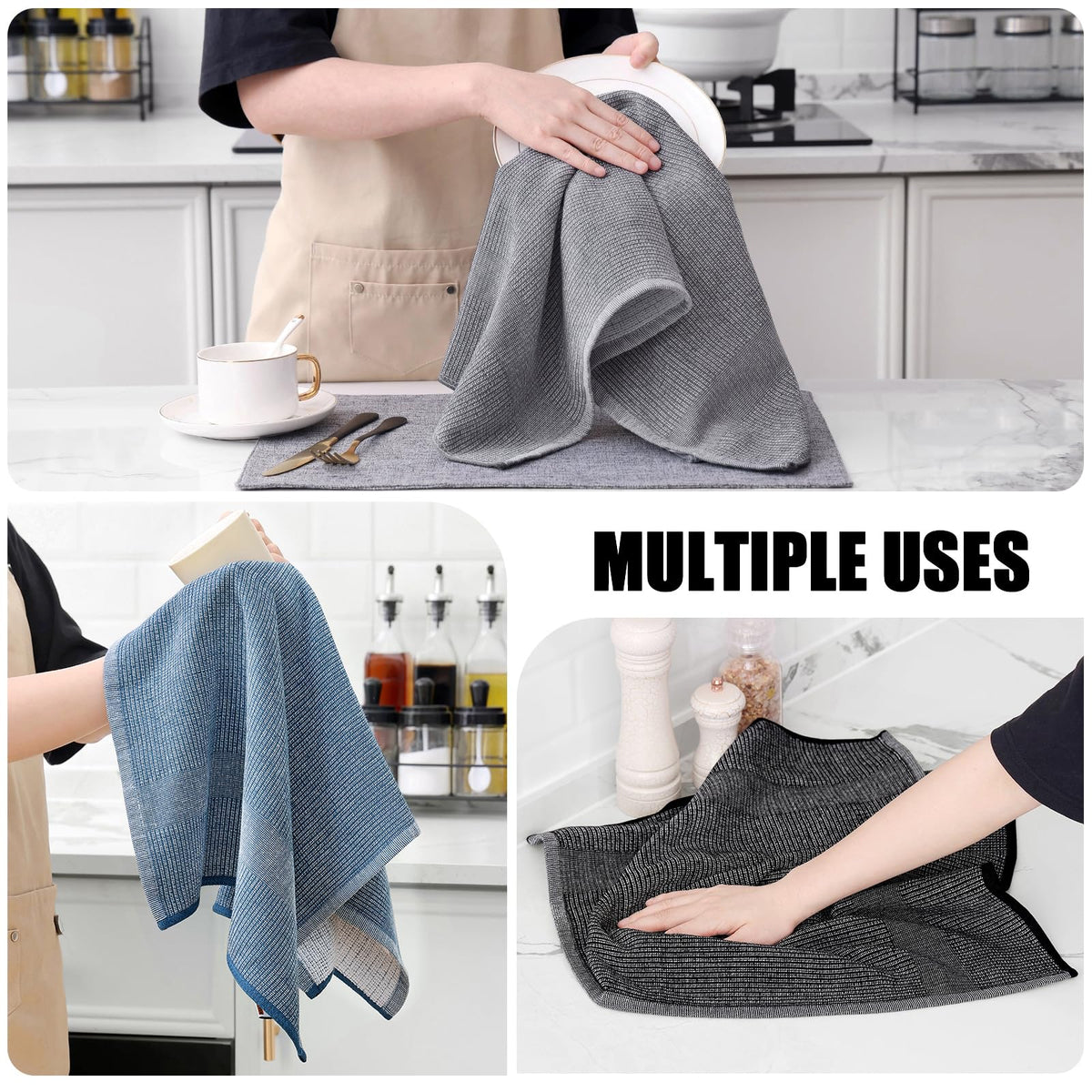 380 GSM Cotton Premium Kitchen Towels 3 Pack (3 Count)
