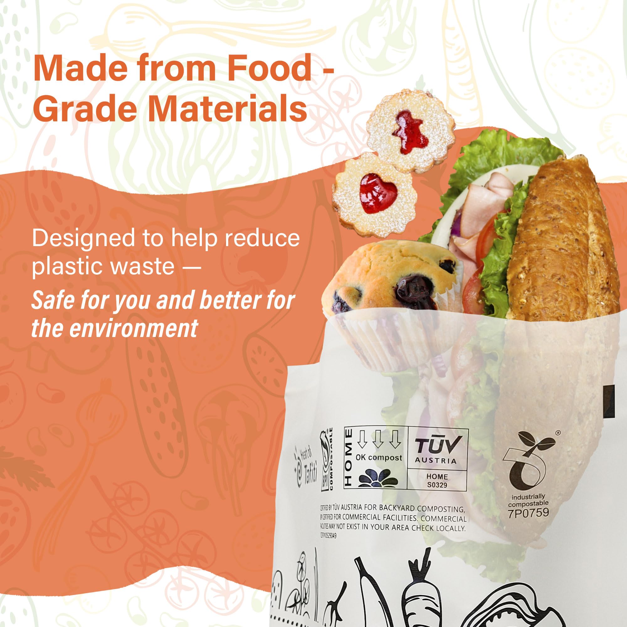 Compostable Sandwich Bags (50 Count)