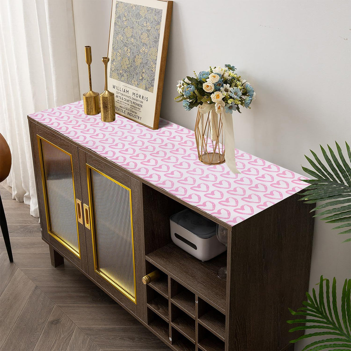 Pink Heart Drawer Liner for Cabinets Non (1417.2 sq in)