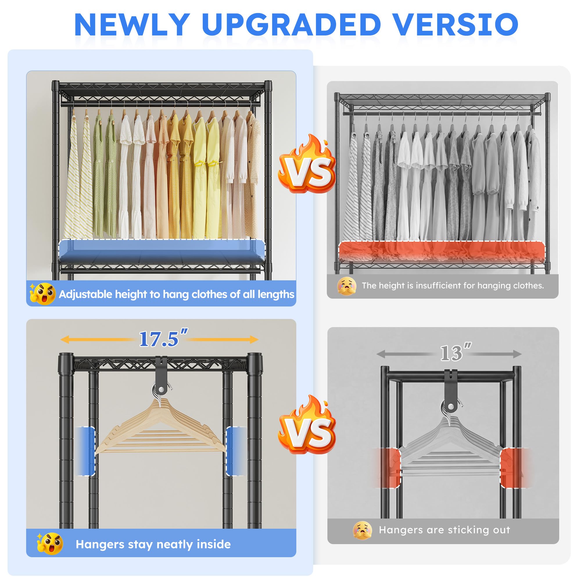 Rolling Clothes Rack with Cover