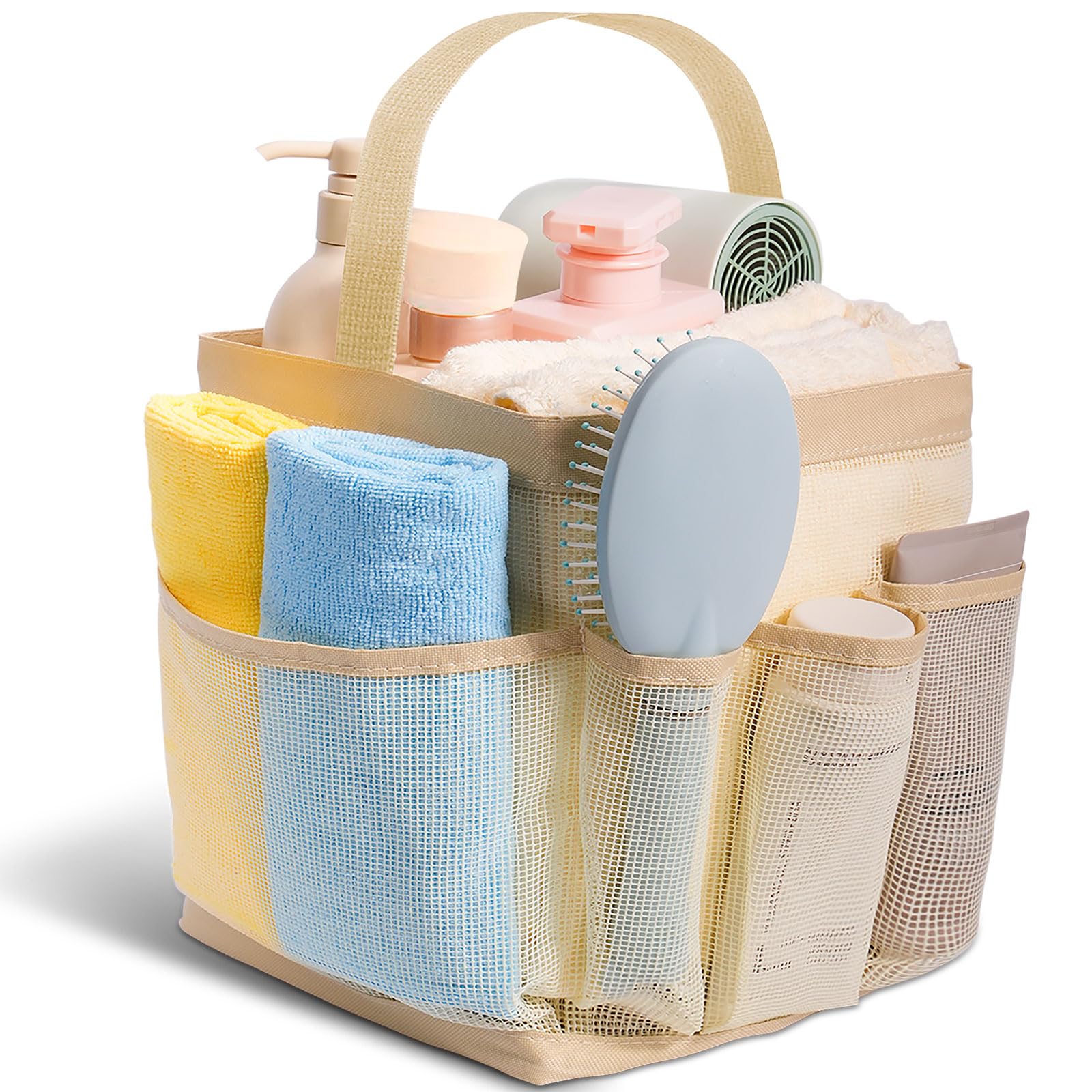 Mesh Shower Caddy for College Dorm Room Essentials for Girls with 9 Pockets
