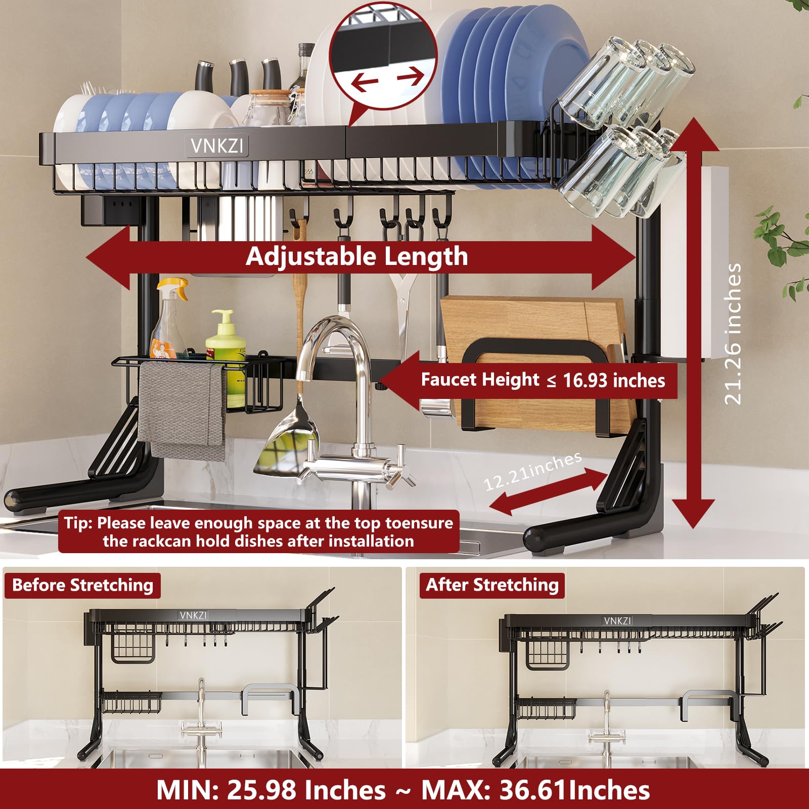 Over Sink Dish Drying Rack