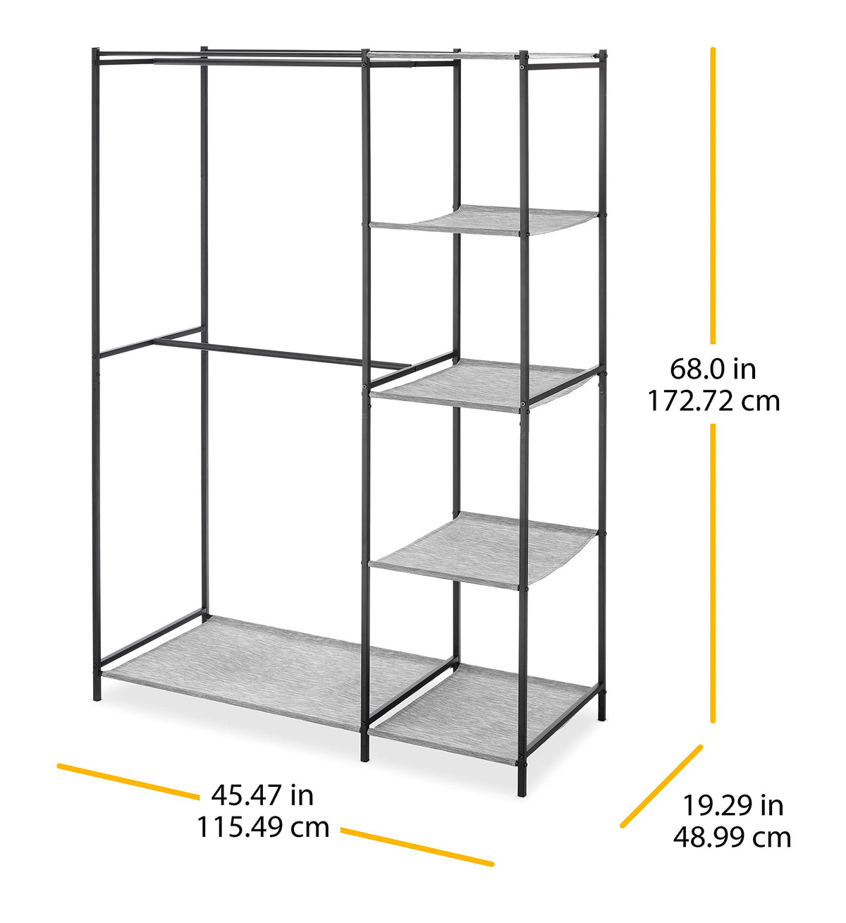 Double Rod Closet with Shelves