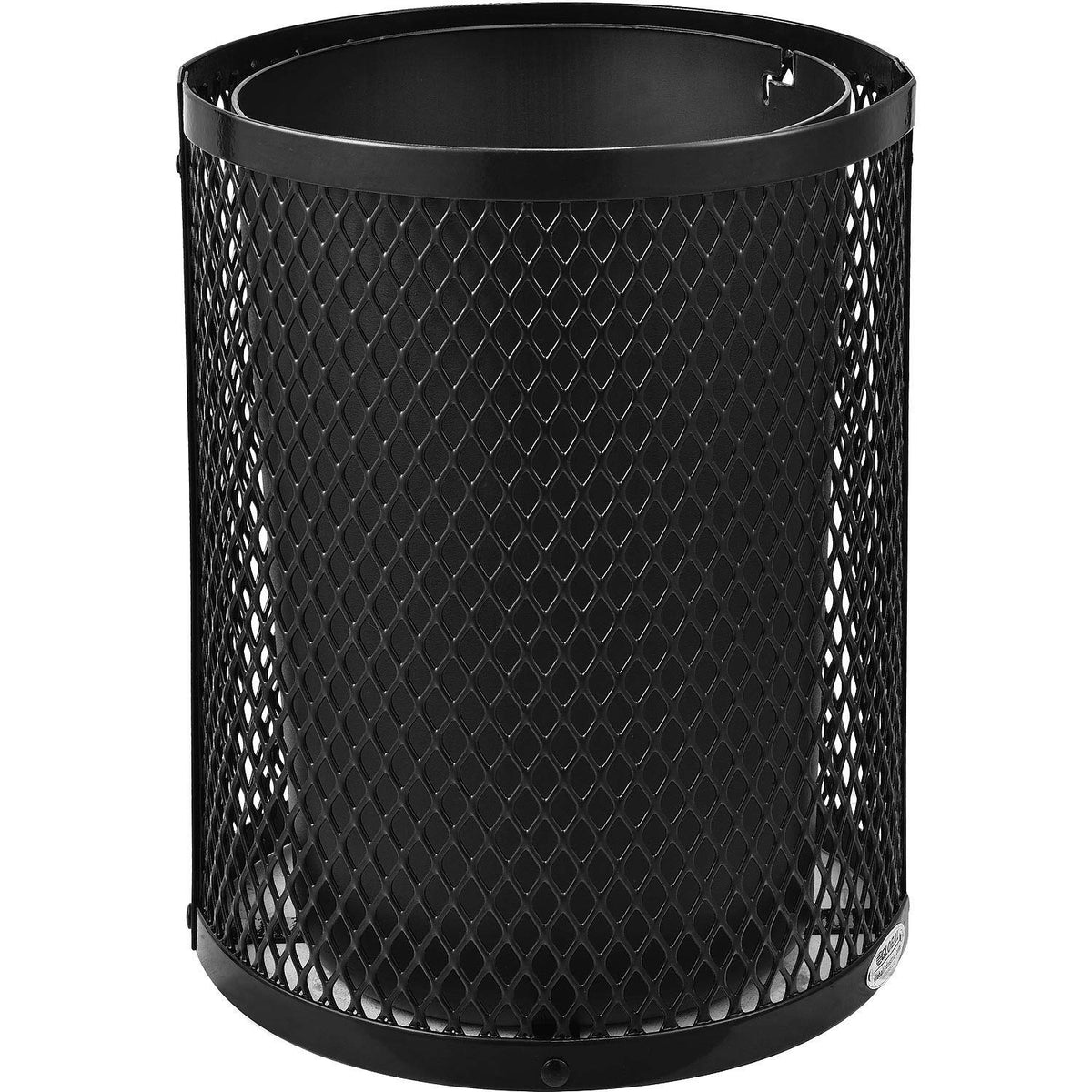 Outdoor Diamond Steel Trash Can with Rain Bonnet Lid