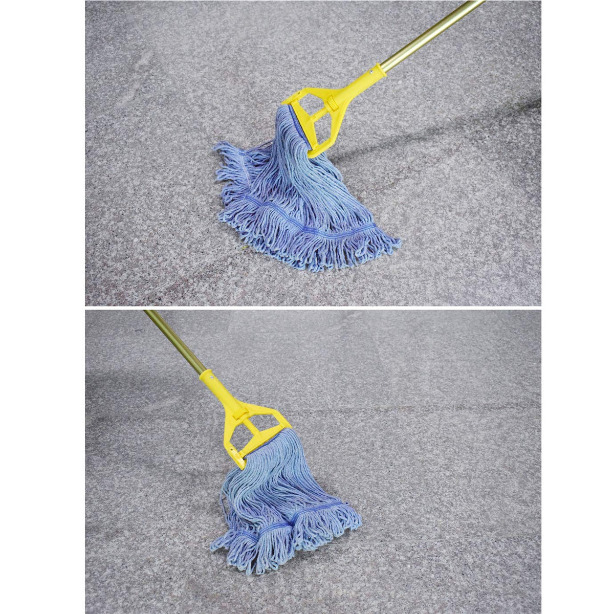 String Mop Heads Replacement Heavy Duty Commercial Grade Blue Cotton Looped End Wet Industrial Cleaning Mop Head Refills (4 Count) - ModHome Supplies
