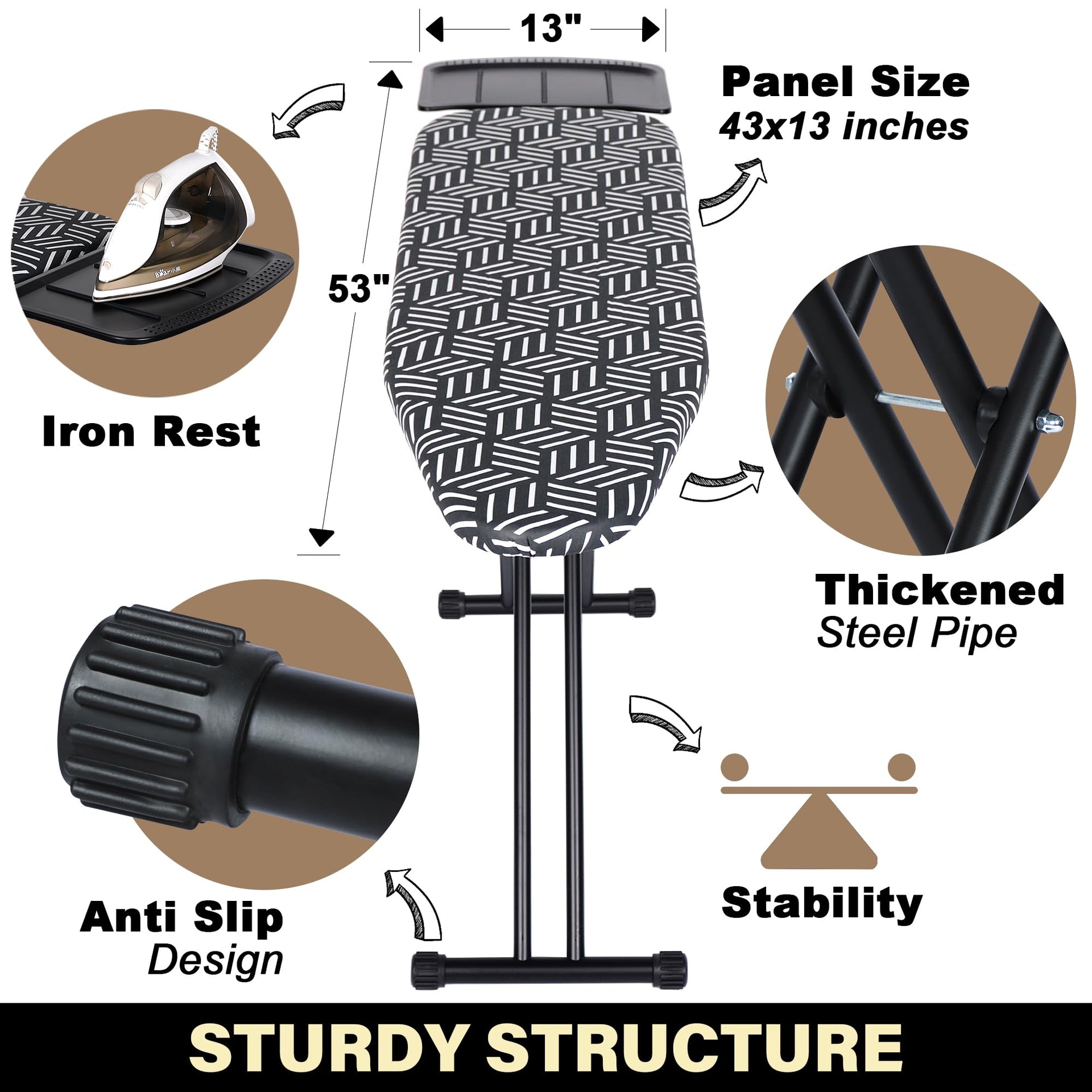 Ironing Board with Iron Rest
