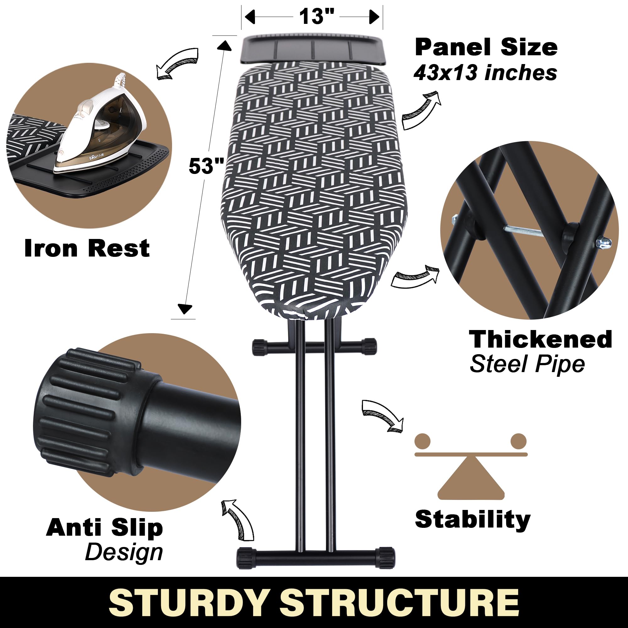 Ironing Board with Iron Rest