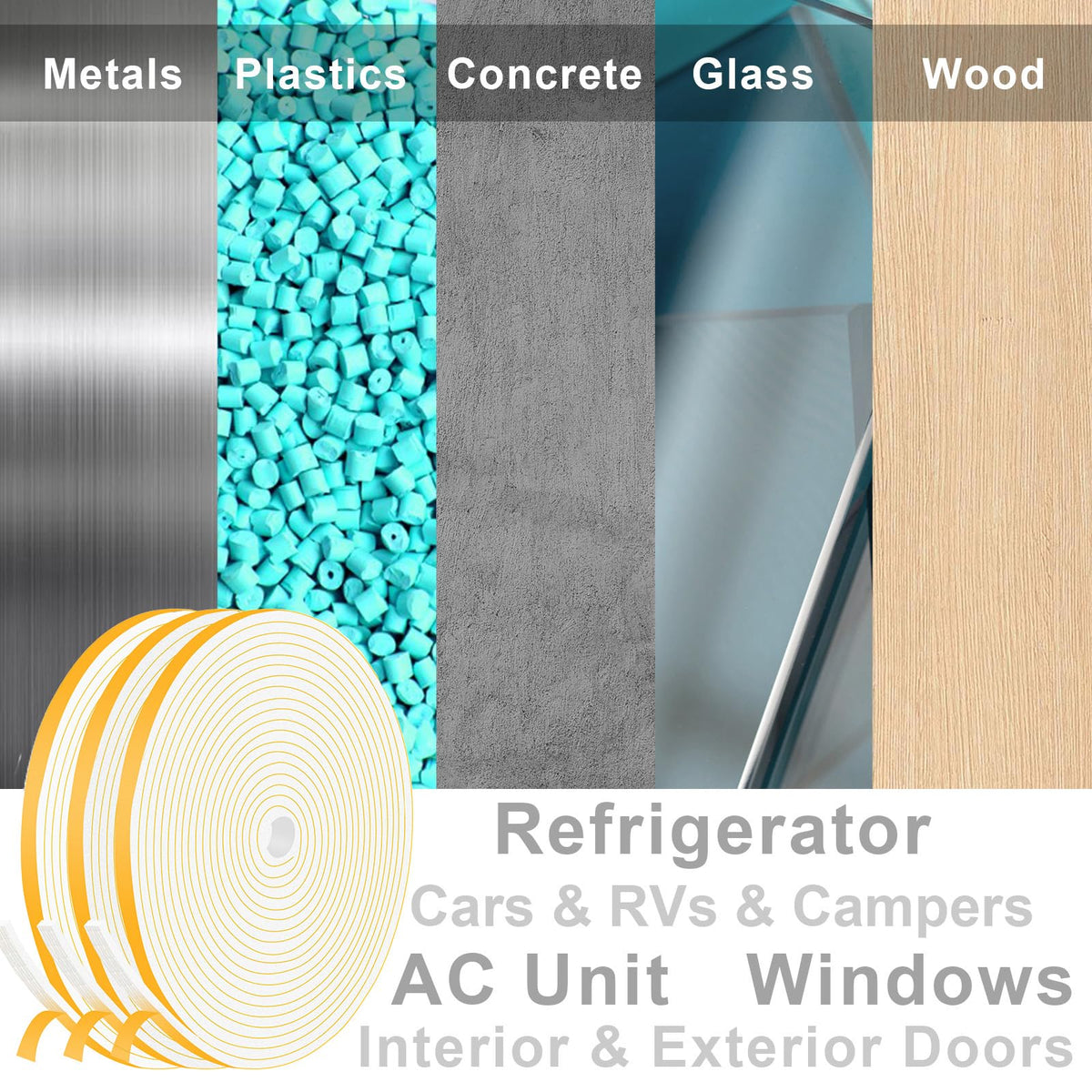 Thin Foam Tape for Sliding Doors (50 Foot)