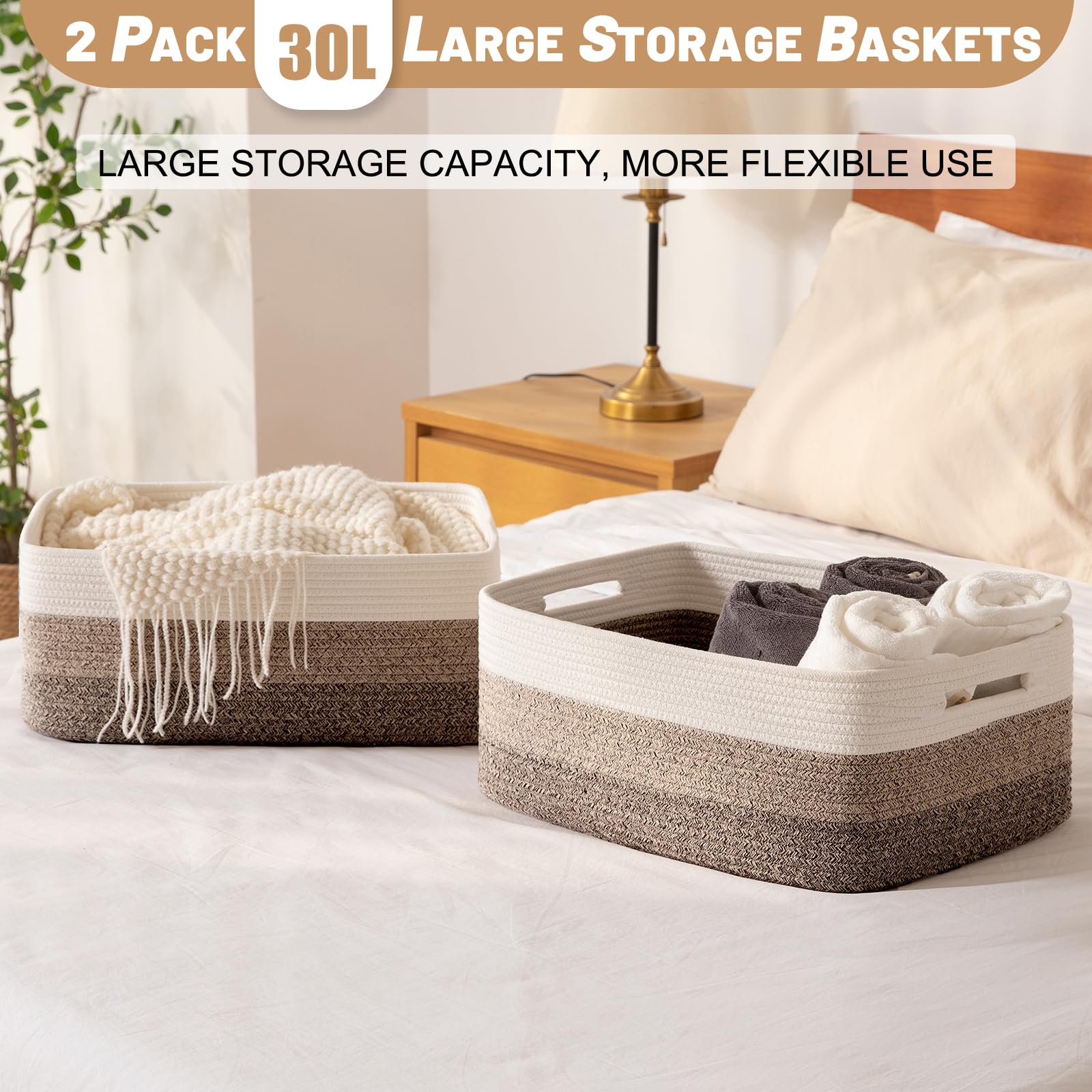 Large Storage Basket for Organizing (2 Count)