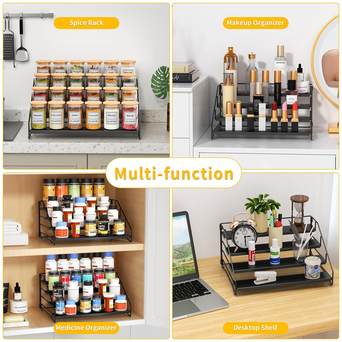 2 Pack Spice Rack Organizer for Cabinet