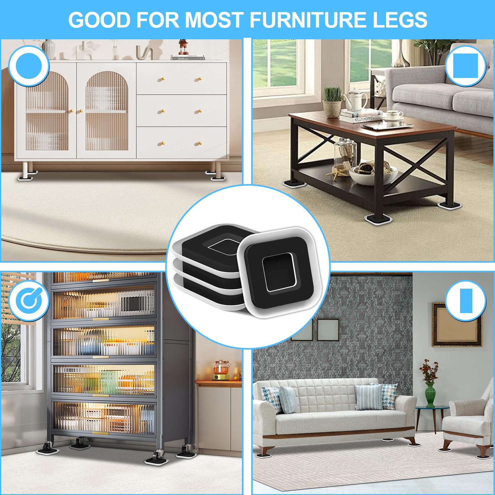 Upgrade Furniture Sliders with Groove (4 Count)