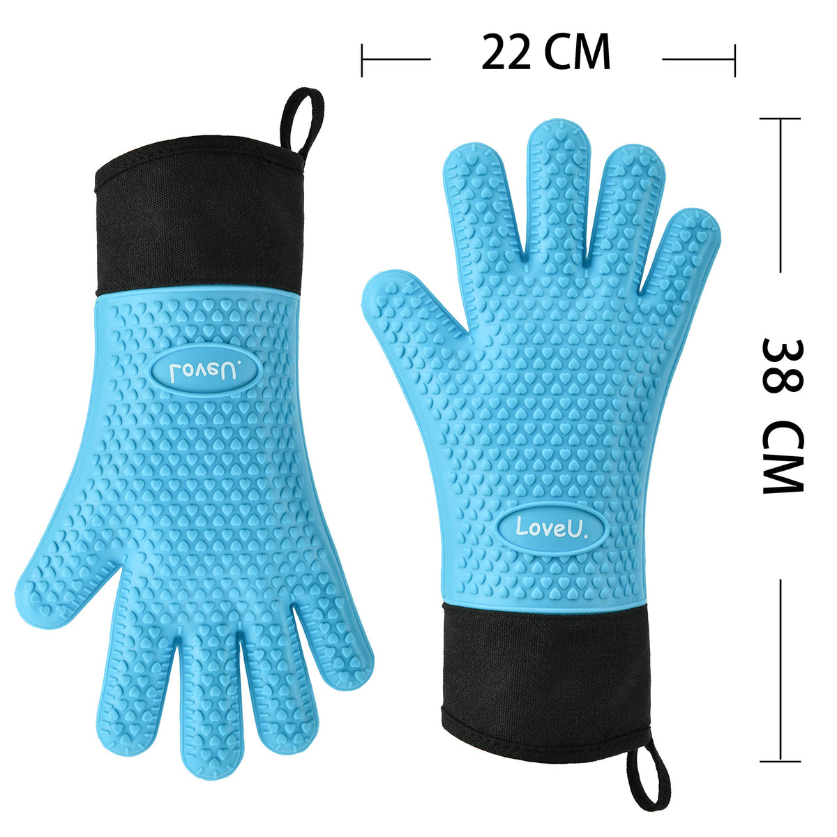 Silicone Oven Mitts Gloves (2 Count)
