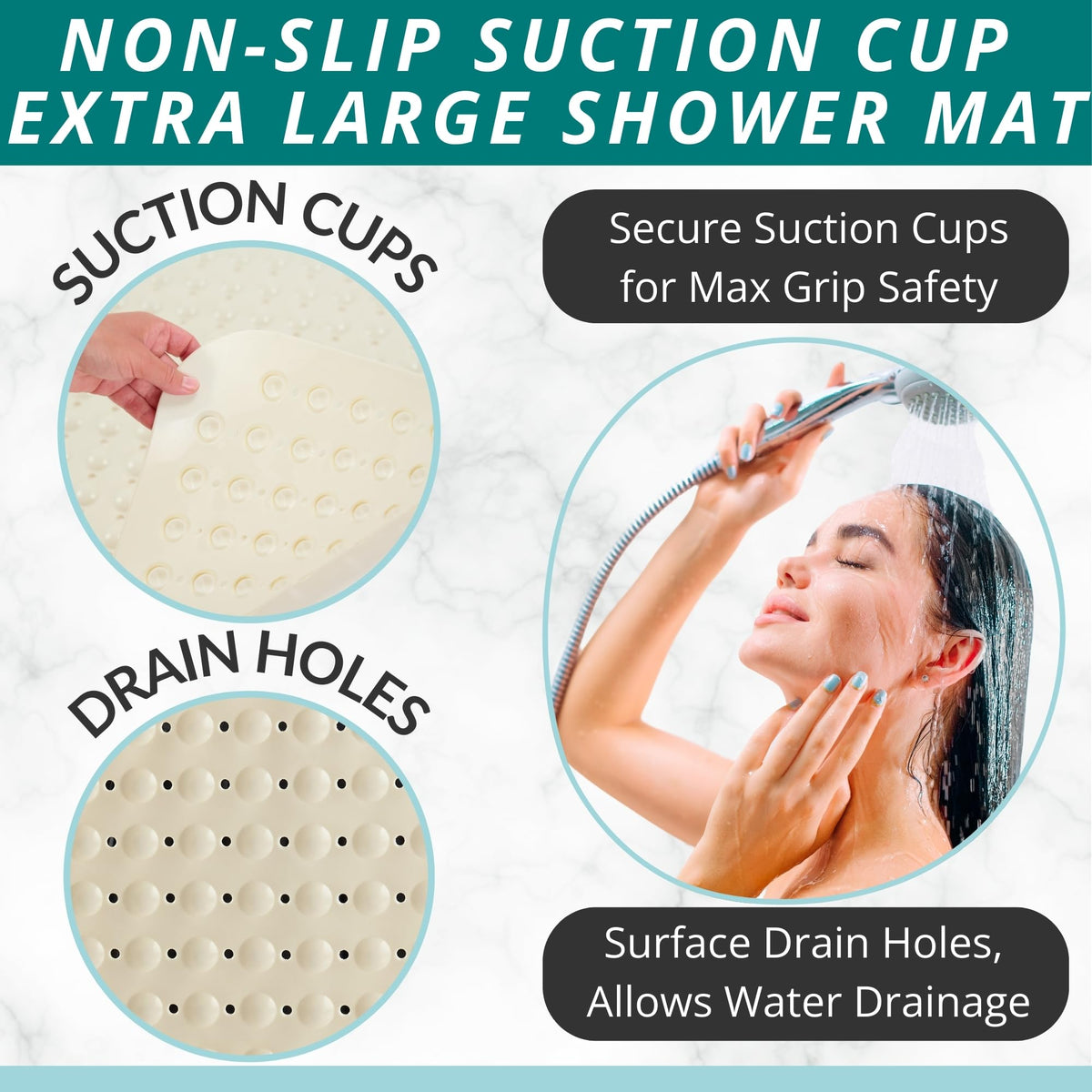 Extra Large Square Non Slip Shower Mat